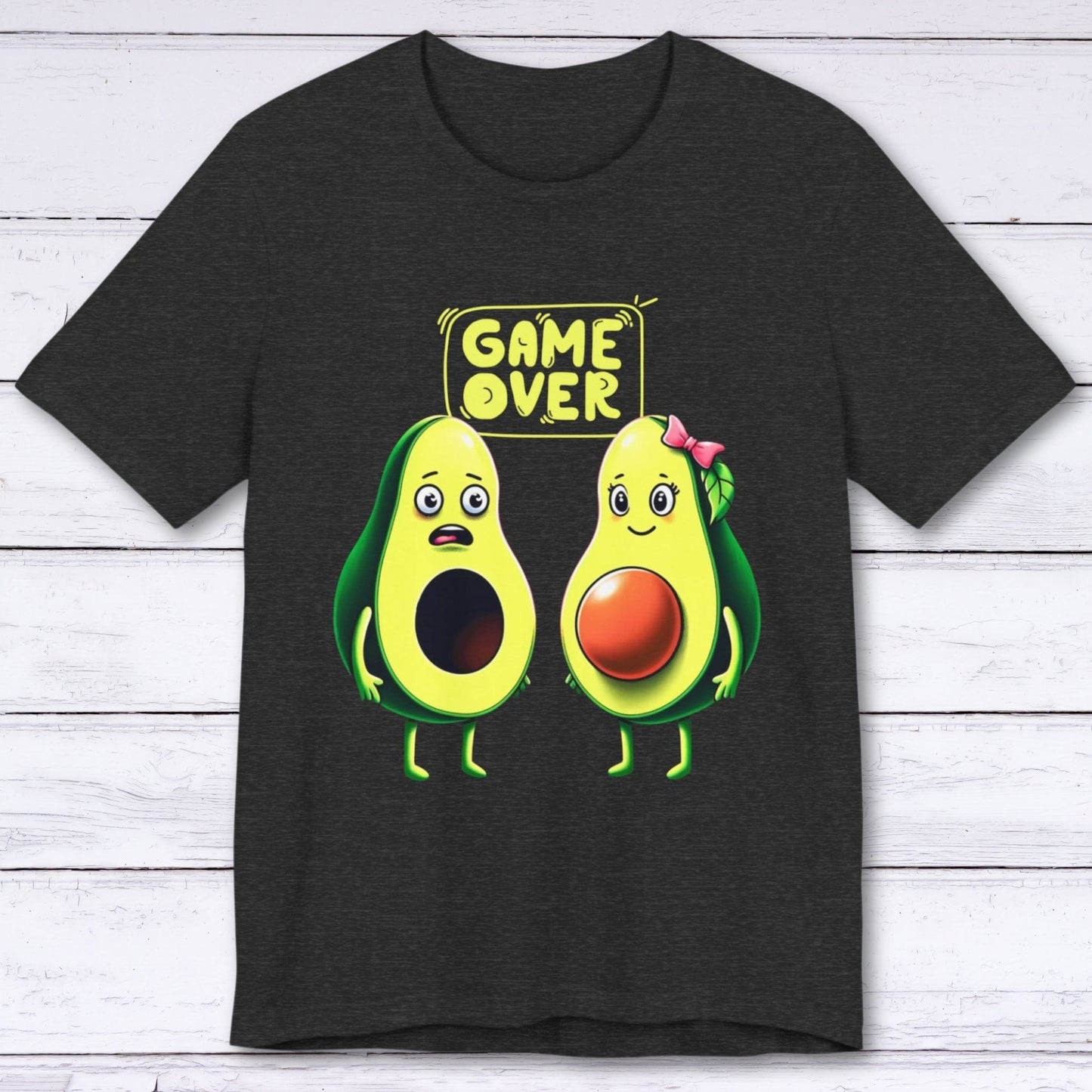 T-Shirt Dark Grey Heather / S Avocado Family: Game Over or Just Beginning T-shirt