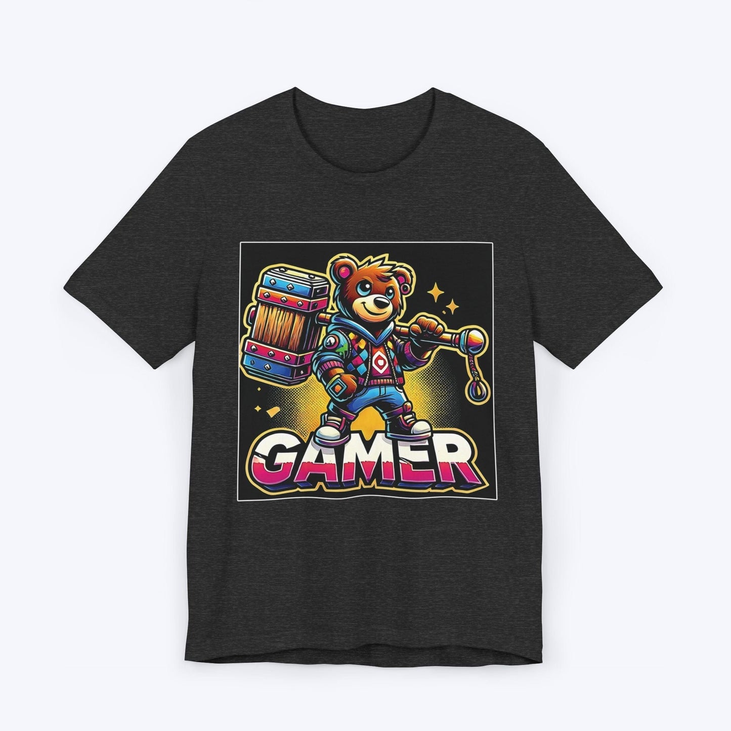 T-Shirt Dark Grey Heather / S Bear Gamer Smash T-shirt