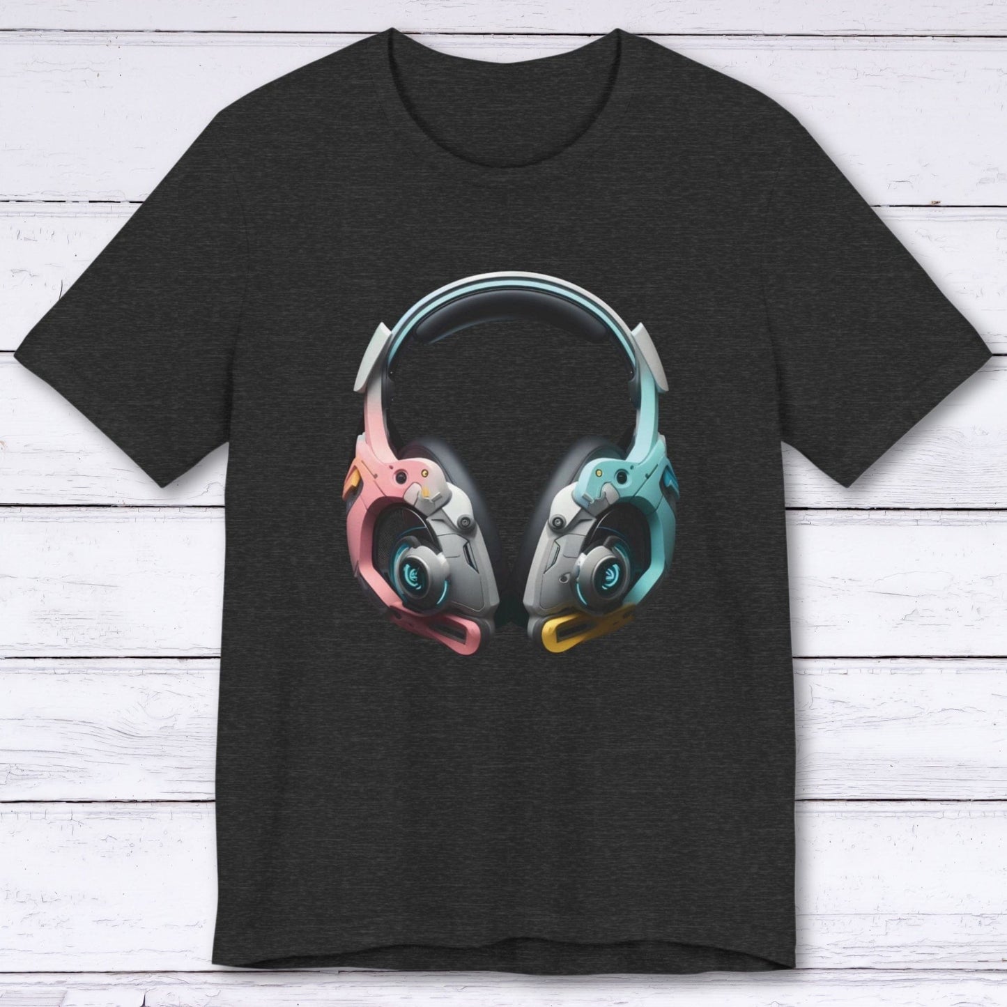 T-Shirt Dark Grey Heather / S Cyber Psychosis Gaming Headphones T-shirt