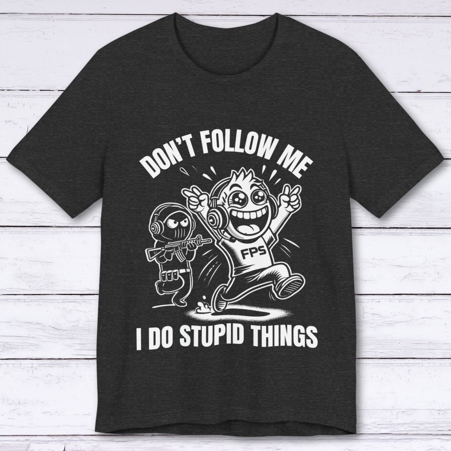 T-Shirt Dark Grey Heather / S Don't Follow Me Gamer T-shirt