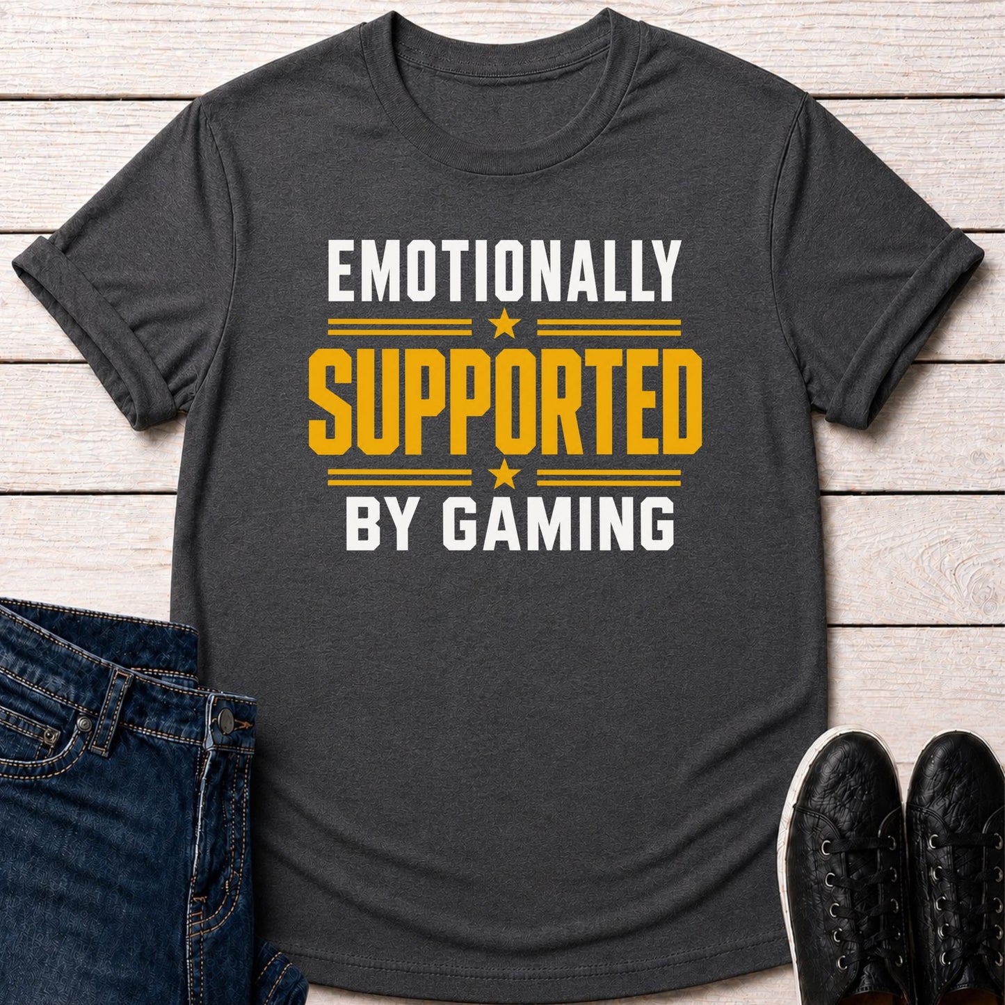 T-Shirt Dark Grey Heather / S Emotionally Supported Gaming T-shirt