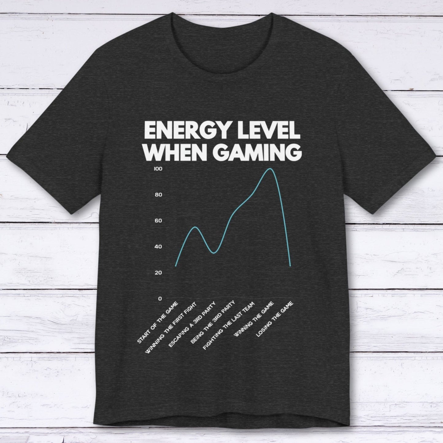 T-Shirt Dark Grey Heather / S Energy Level When Gaming T-shirt