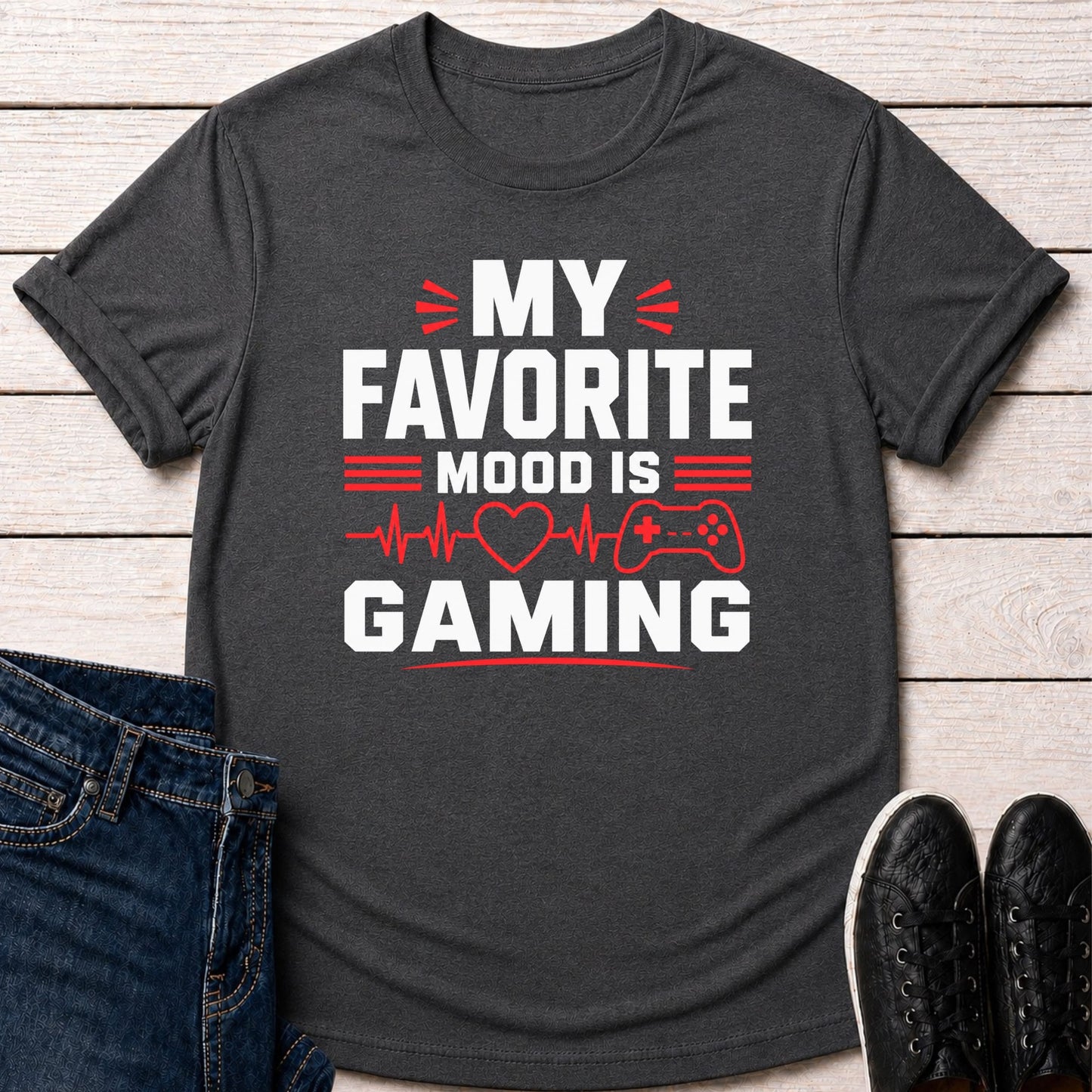 T-Shirt Dark Grey Heather / S Favorite Mood Gaming T-shirt