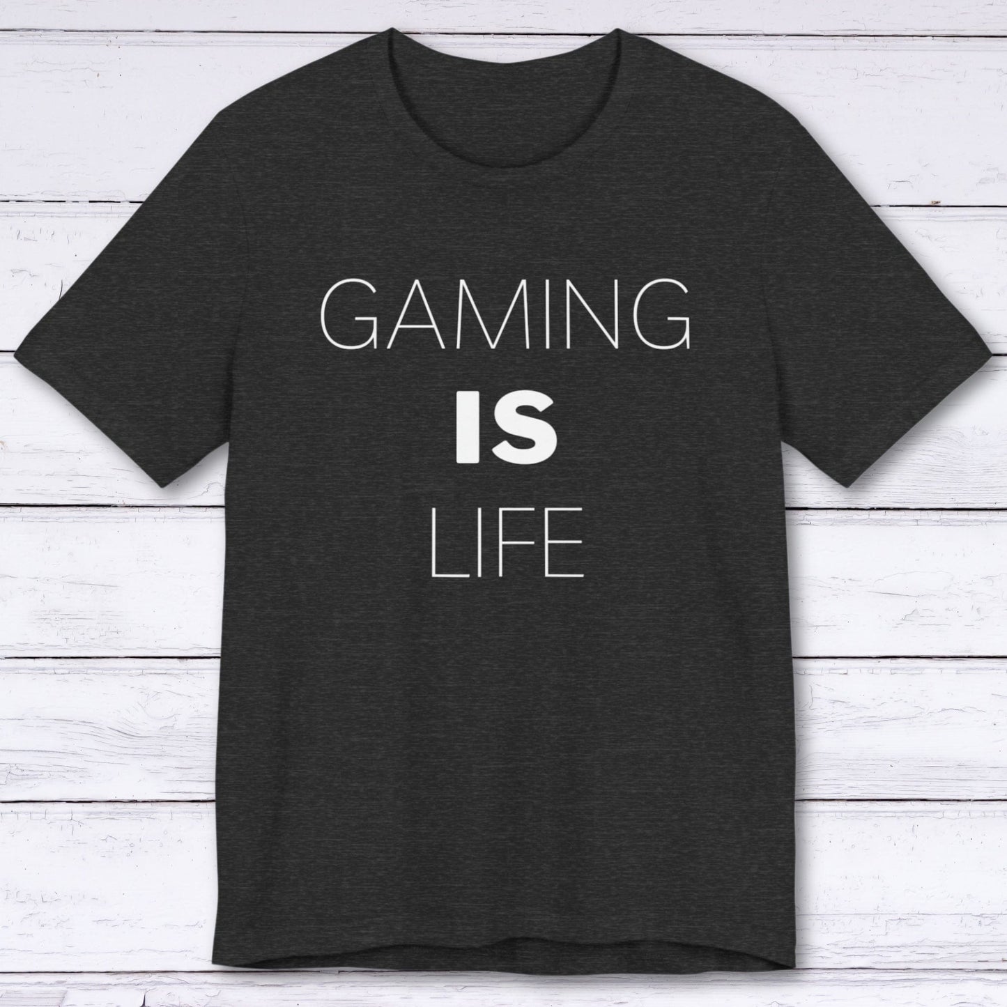 T-Shirt Dark Grey Heather / S Gaming is Life (Borderless) T-shirt