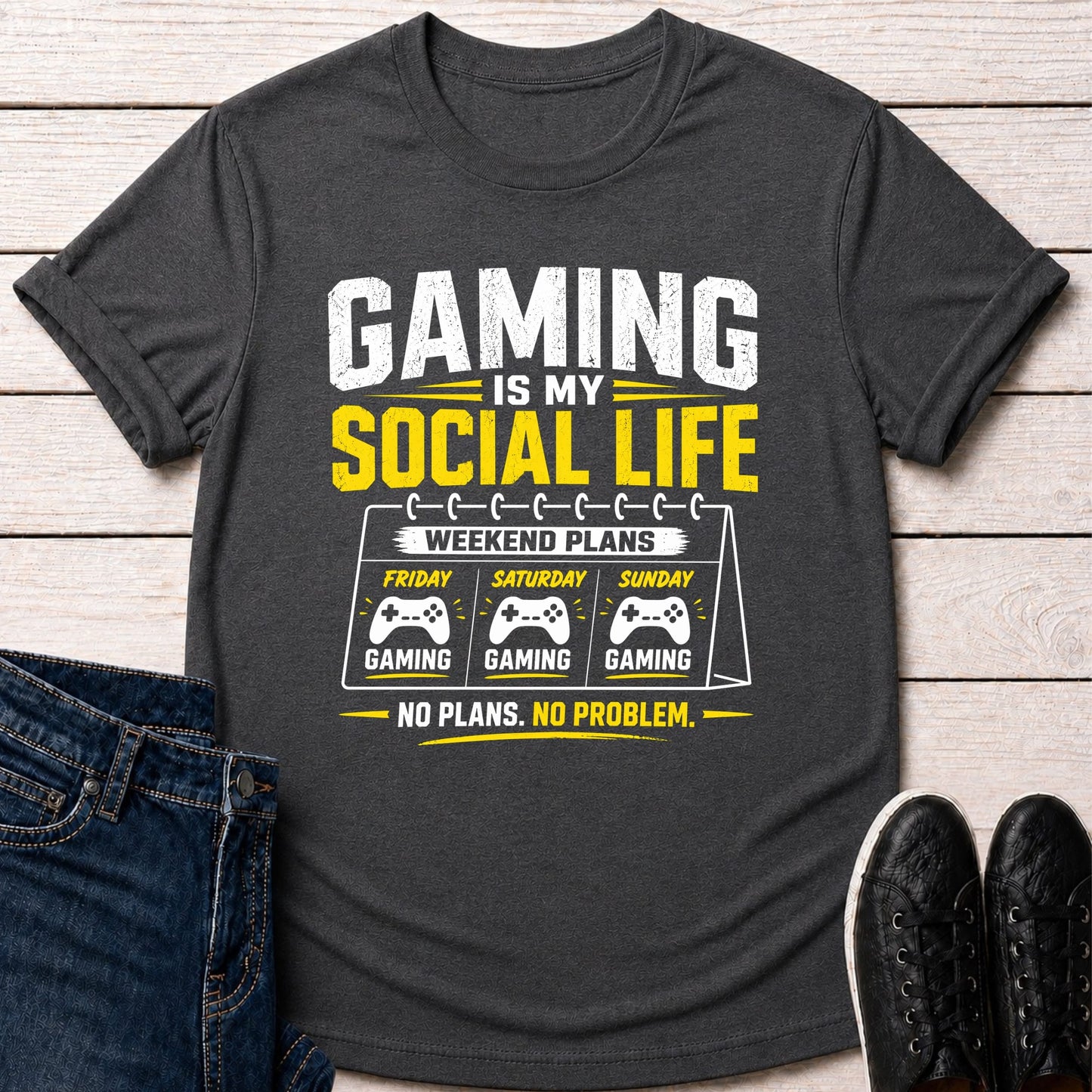 T-Shirt Dark Grey Heather / S Gaming Is My Social Life T-shirt