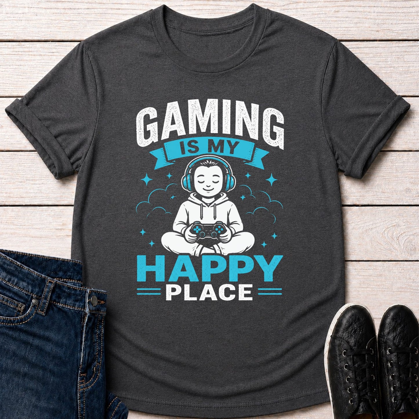 T-Shirt Dark Grey Heather / S Gaming Makes Me Happy T-Shirt