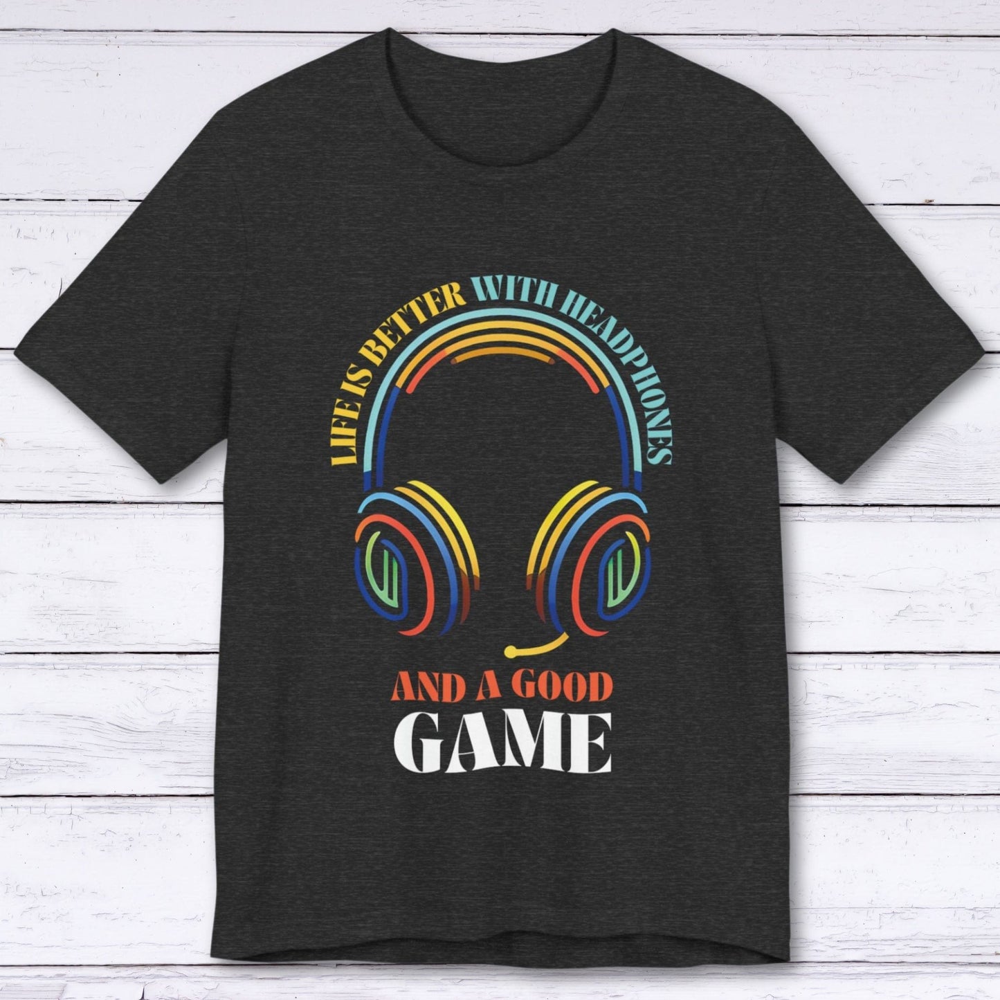 T-Shirt Dark Grey Heather / S Gaming Nirvana - Headphones & Good Times T-shirt