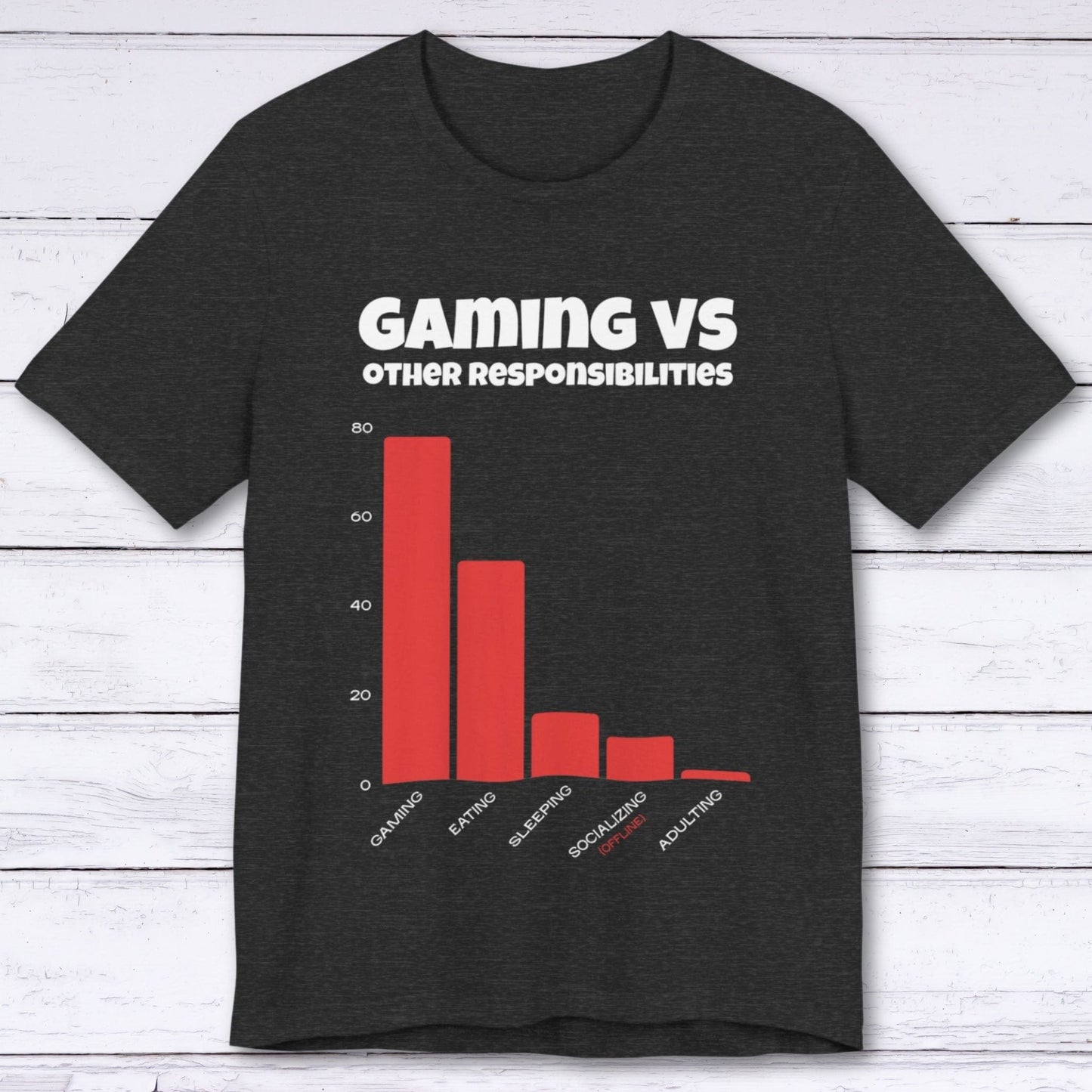 T-Shirt Dark Grey Heather / S Gaming vs Other Responsibilities T-shirt