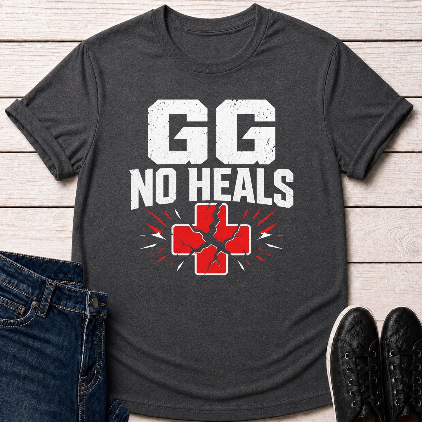 T-Shirt Dark Grey Heather / S GG No Heals T-shirt