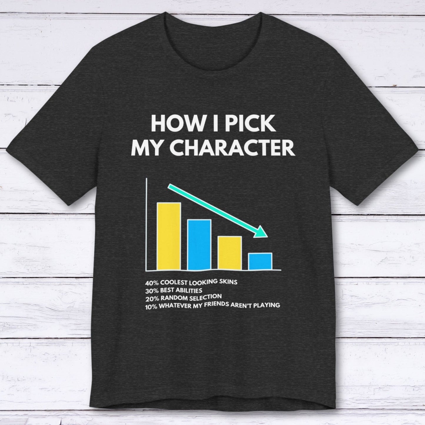 T-Shirt Dark Grey Heather / S How I Pick My Character T-shirt