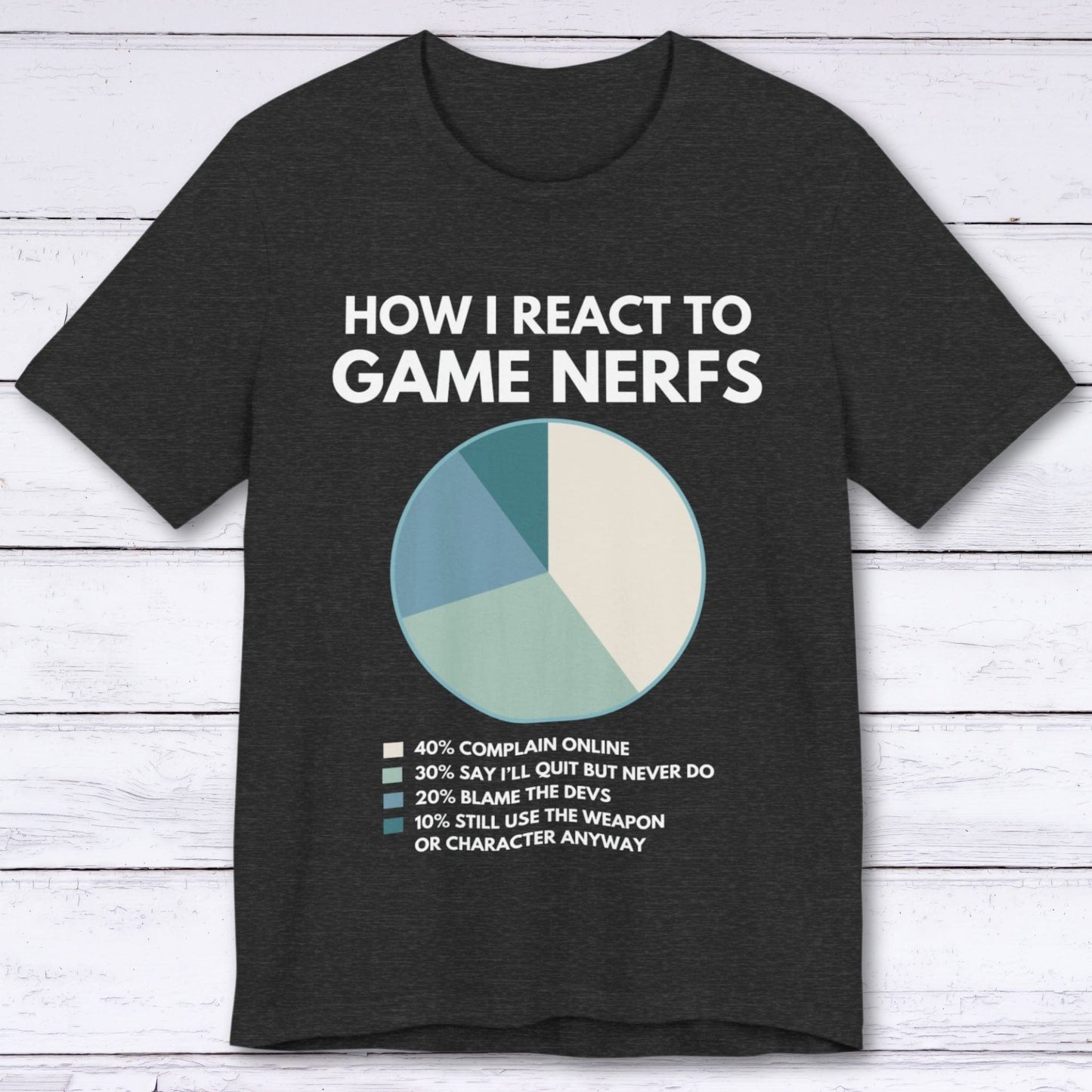 T-Shirt Dark Grey Heather / S How I React To Game Nerfs T-shirt