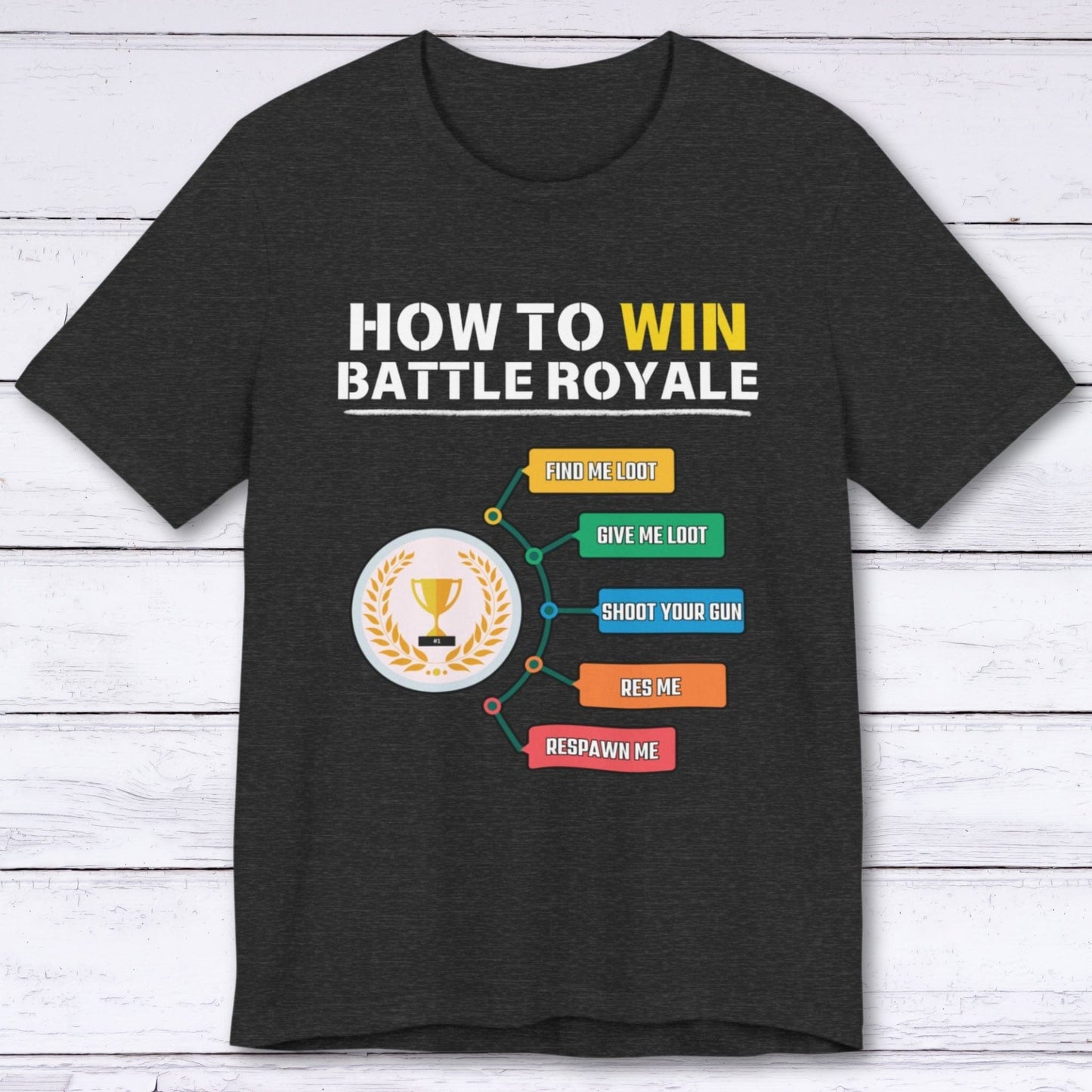 T-Shirt Dark Grey Heather / S How to Win Battle Royale (Gamer) T-shirt