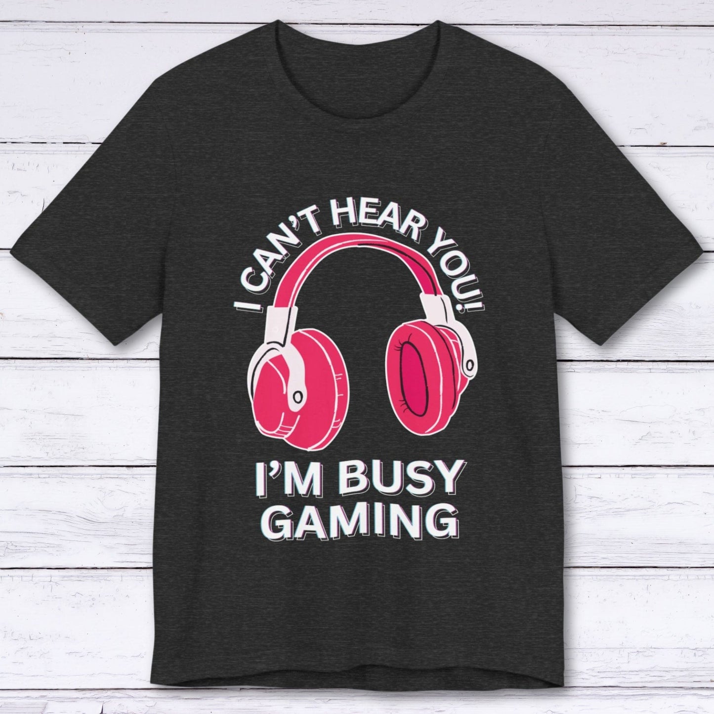 T-Shirt Dark Grey Heather / S I Can't Hear You "Hibiscus" Gaming T-shirt