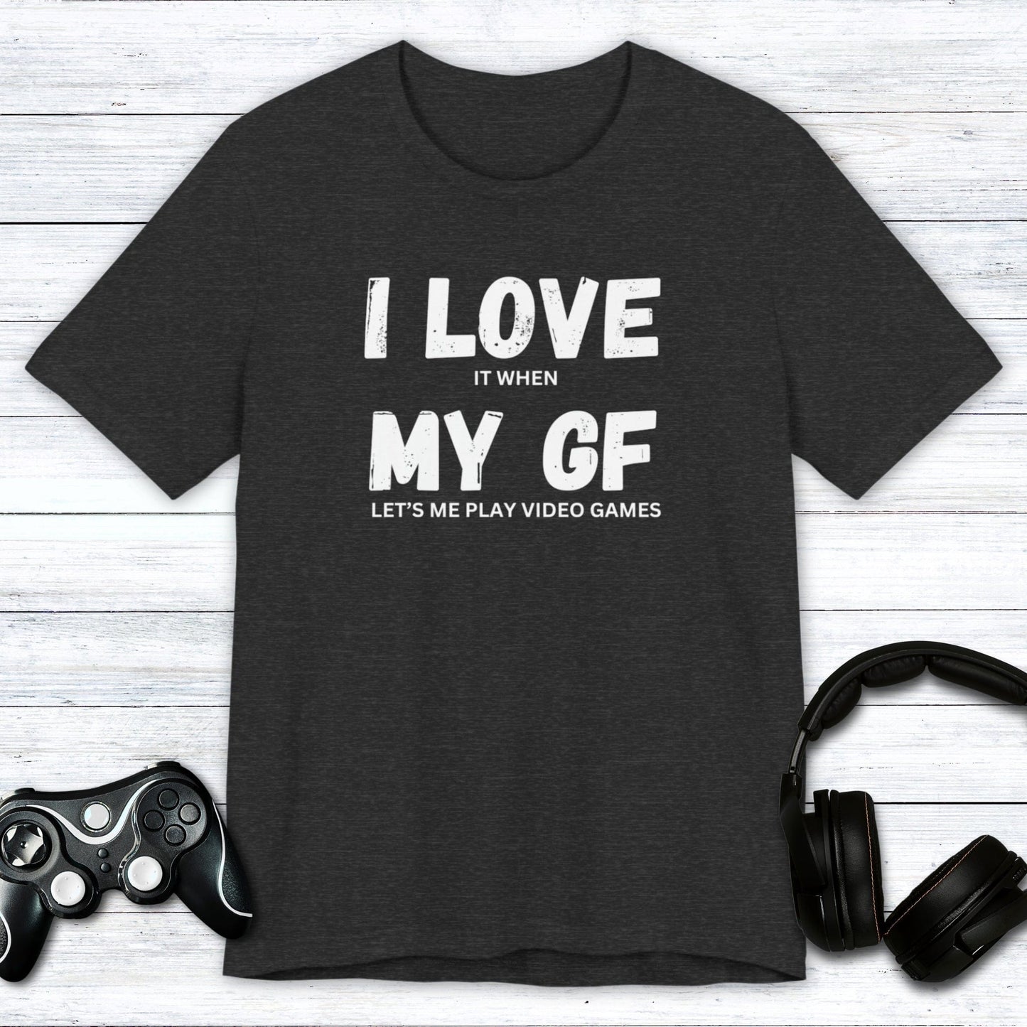 T-Shirt Dark Grey Heather / S I Love My Girlfriend (Gamer) T-shirt