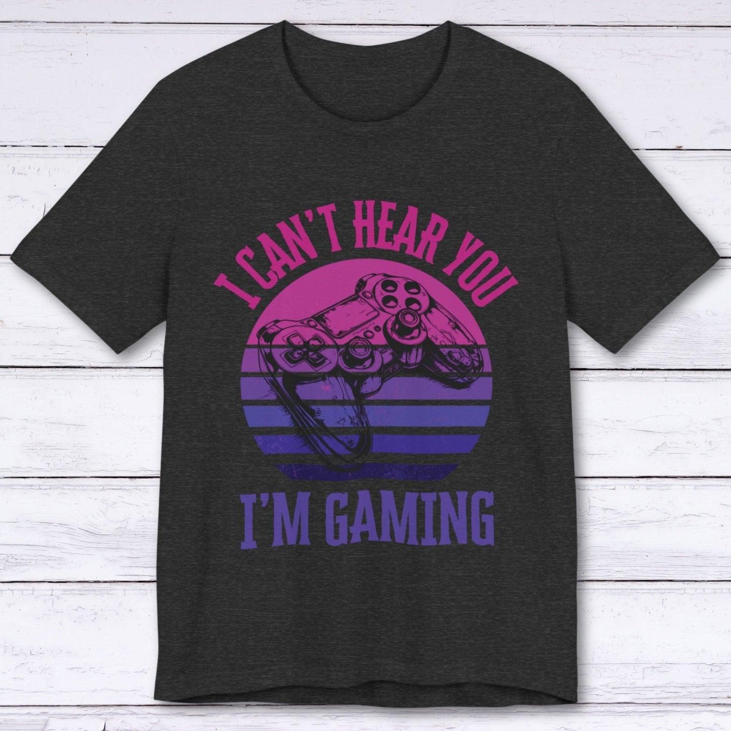 T-Shirt Dark Grey Heather / S I'm Gaming: Purple Sunset T-shirt