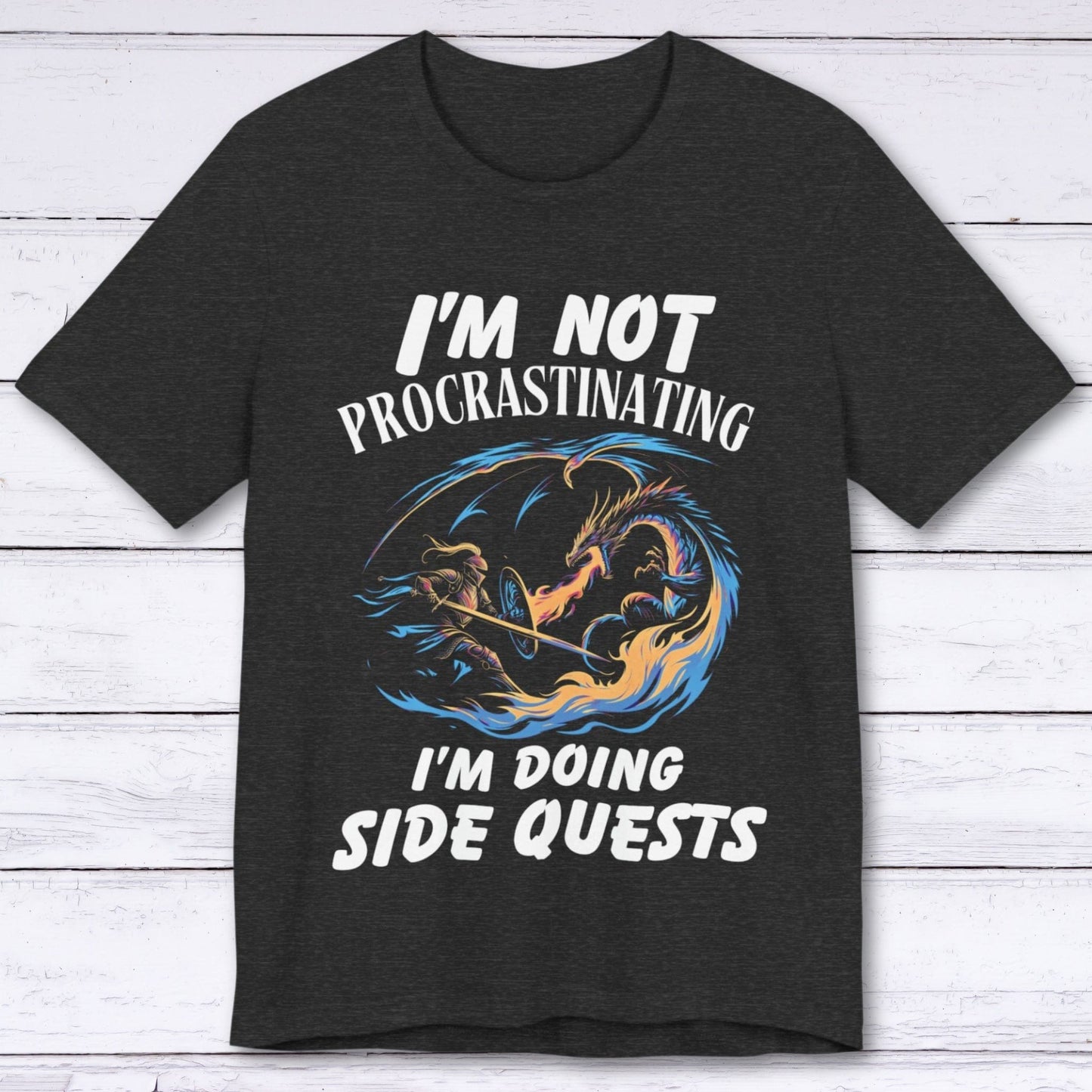 T-Shirt Dark Grey Heather / S I'm Not Procrastinating (I'm Doing Side Quests) T-shirt