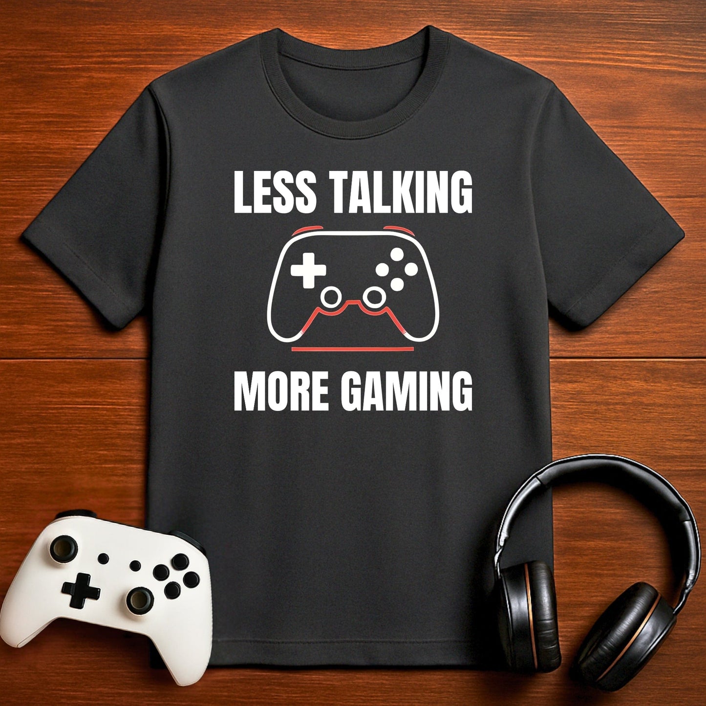 T-Shirt Dark Grey Heather / S Less Talking - More Gaming T-shirt