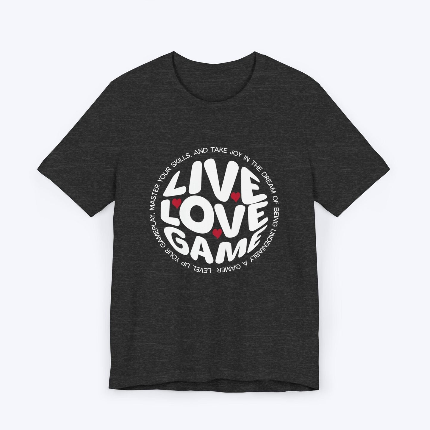 T-Shirt Dark Grey Heather / S Live, Love, Game (Around the World) T-shirt