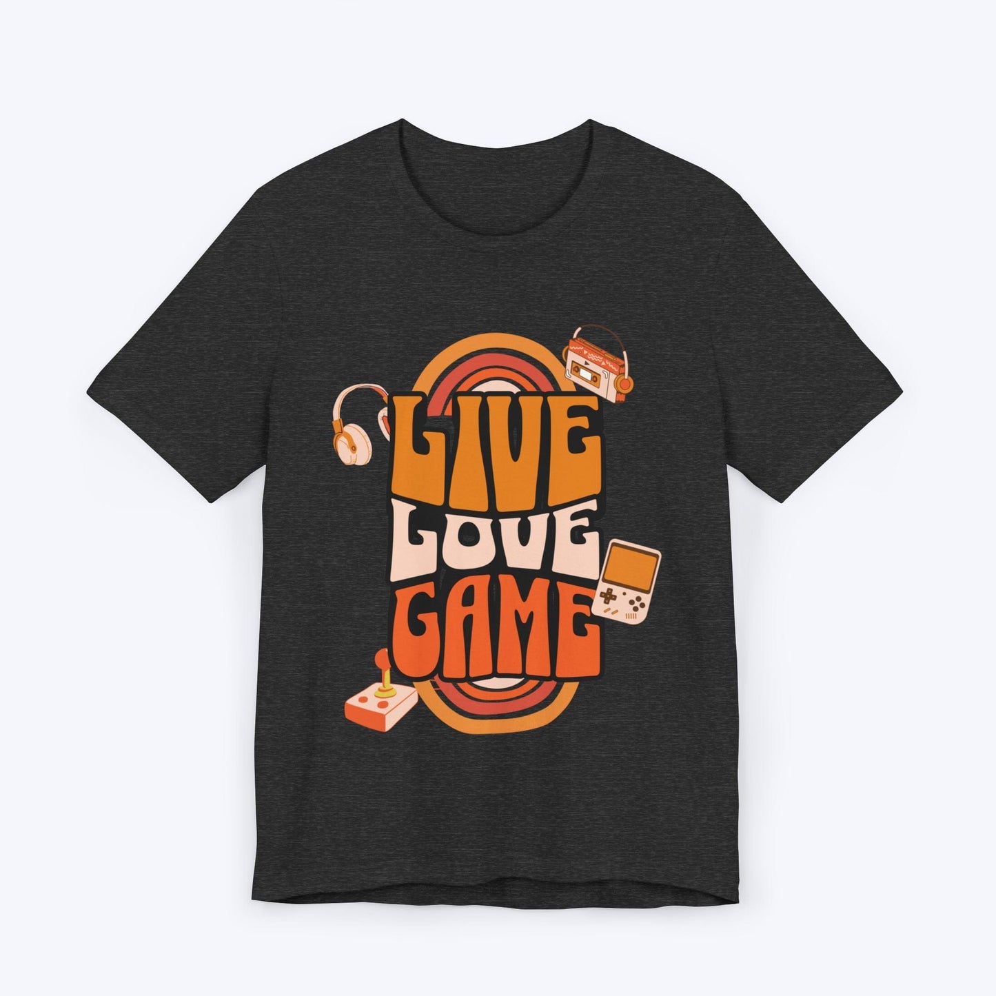 T-Shirt Dark Grey Heather / S Live, Love, Game (Retro Edition) T-shirt