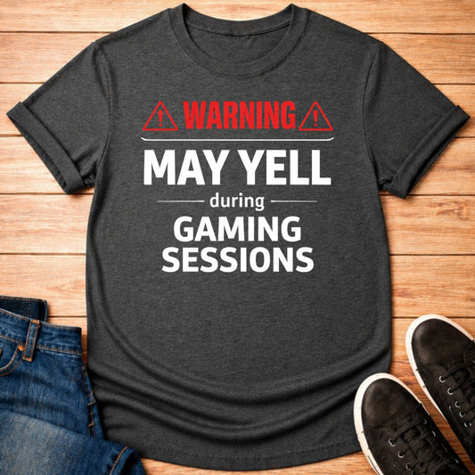 T-Shirt Dark Grey Heather / S May Yell While Gaming T-shirt