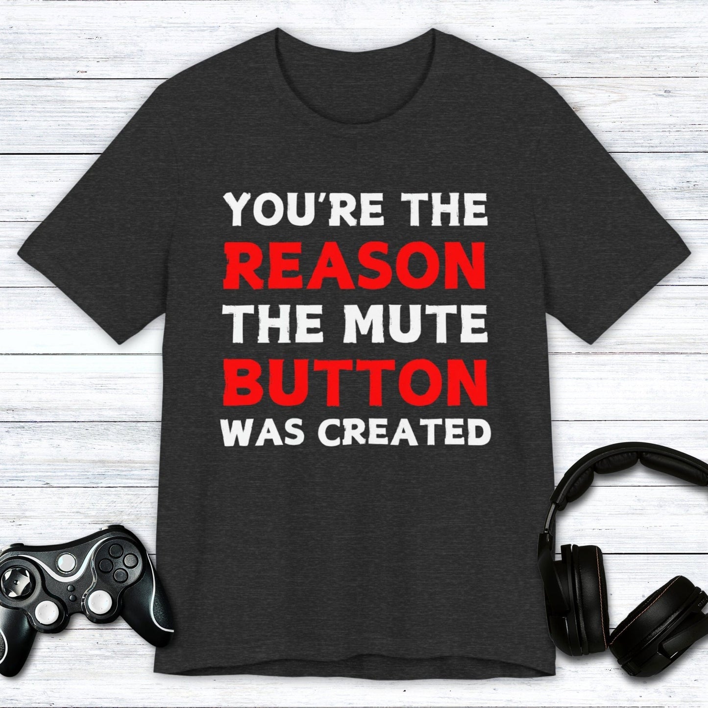 T-Shirt Dark Grey Heather / S Mute Button Enthusiast T-shirt