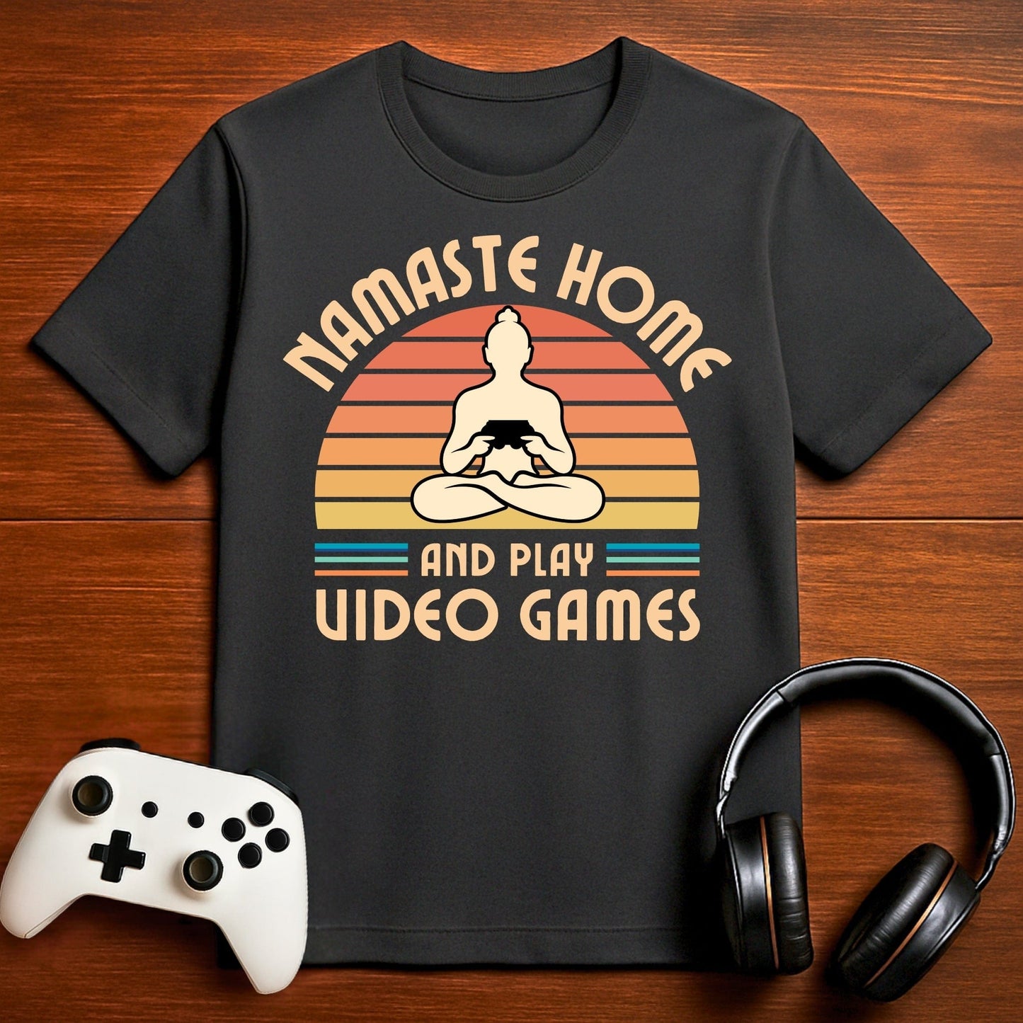 T-Shirt Dark Grey Heather / S Namaste Home - And Play Video Games T-shirt