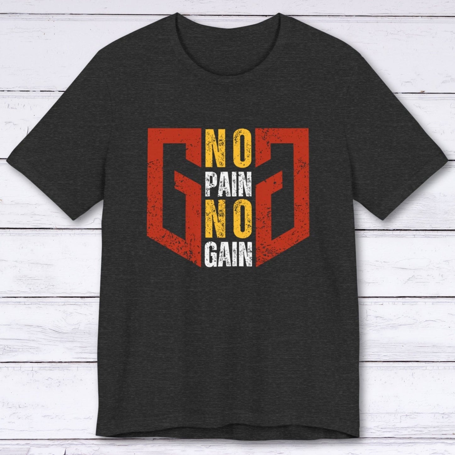 T-Shirt Dark Grey Heather / S No Pain, No Gain "GG" T-shirt