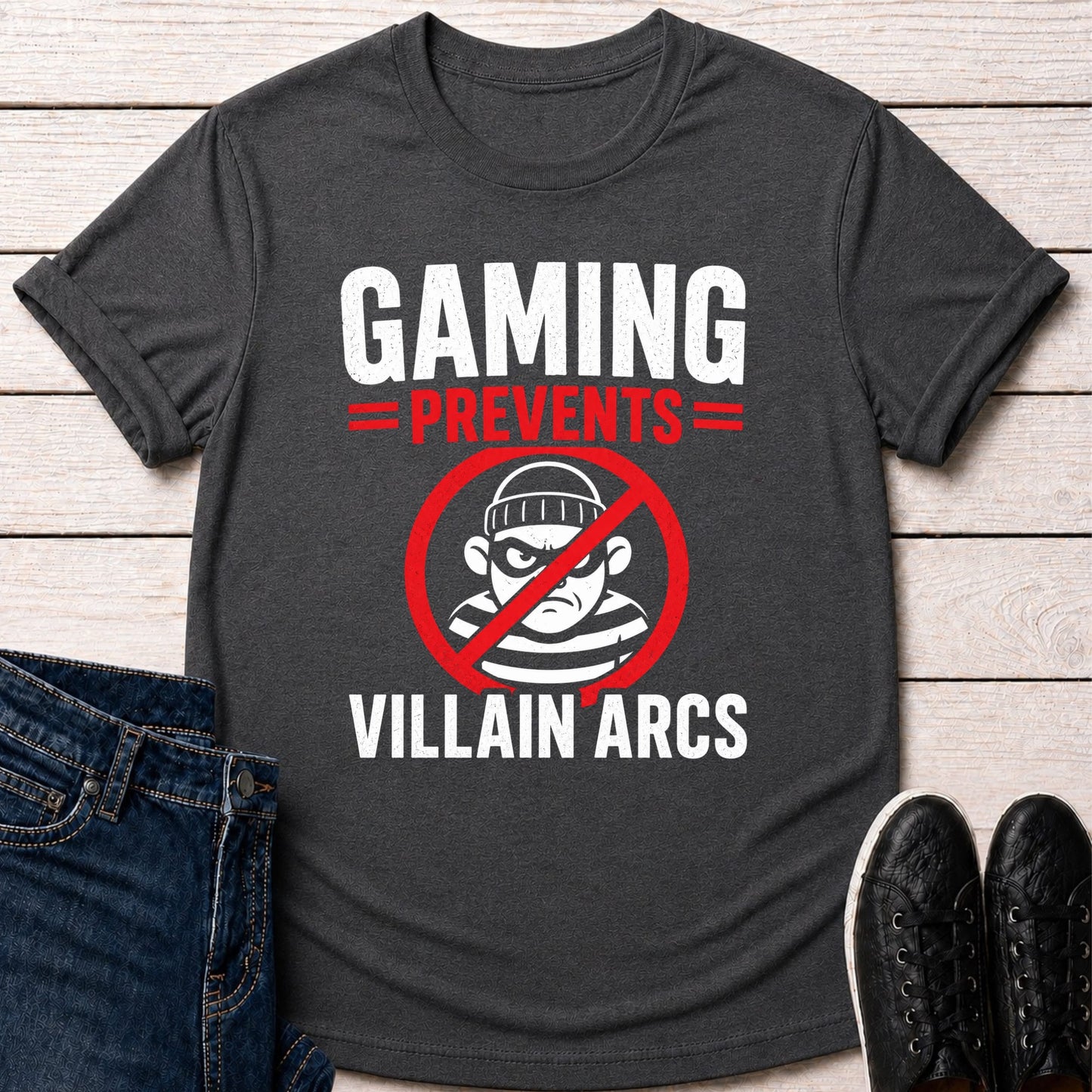 T-Shirt Dark Grey Heather / S No Villains T-shirt