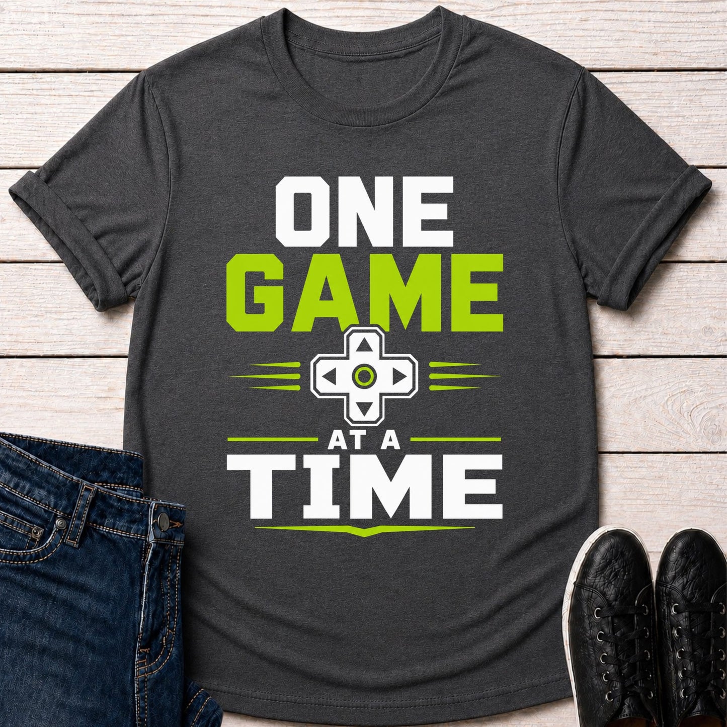 T-Shirt Dark Grey Heather / S One Game At A Time T-shirt