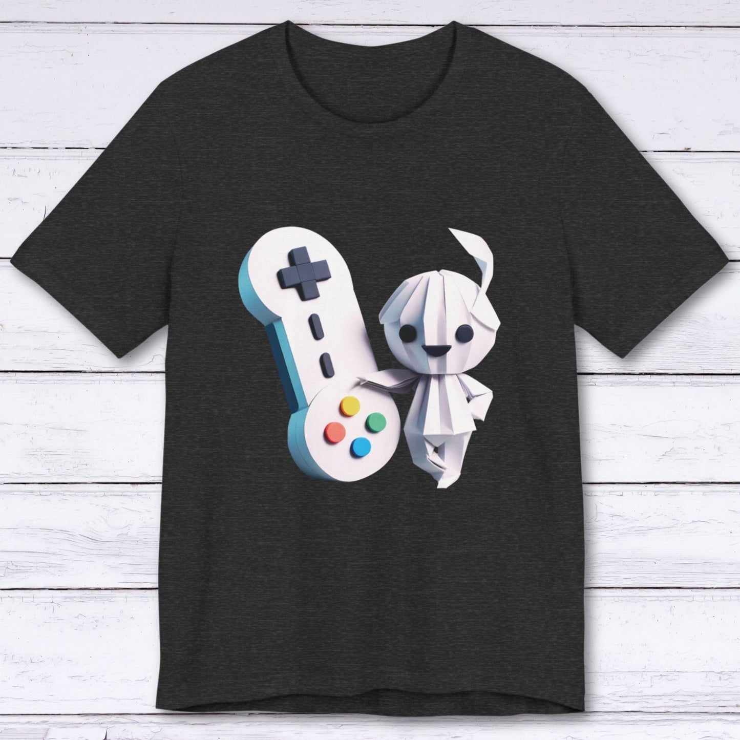 T-Shirt Dark Grey Heather / S Origami Gamer Girl T-shirt