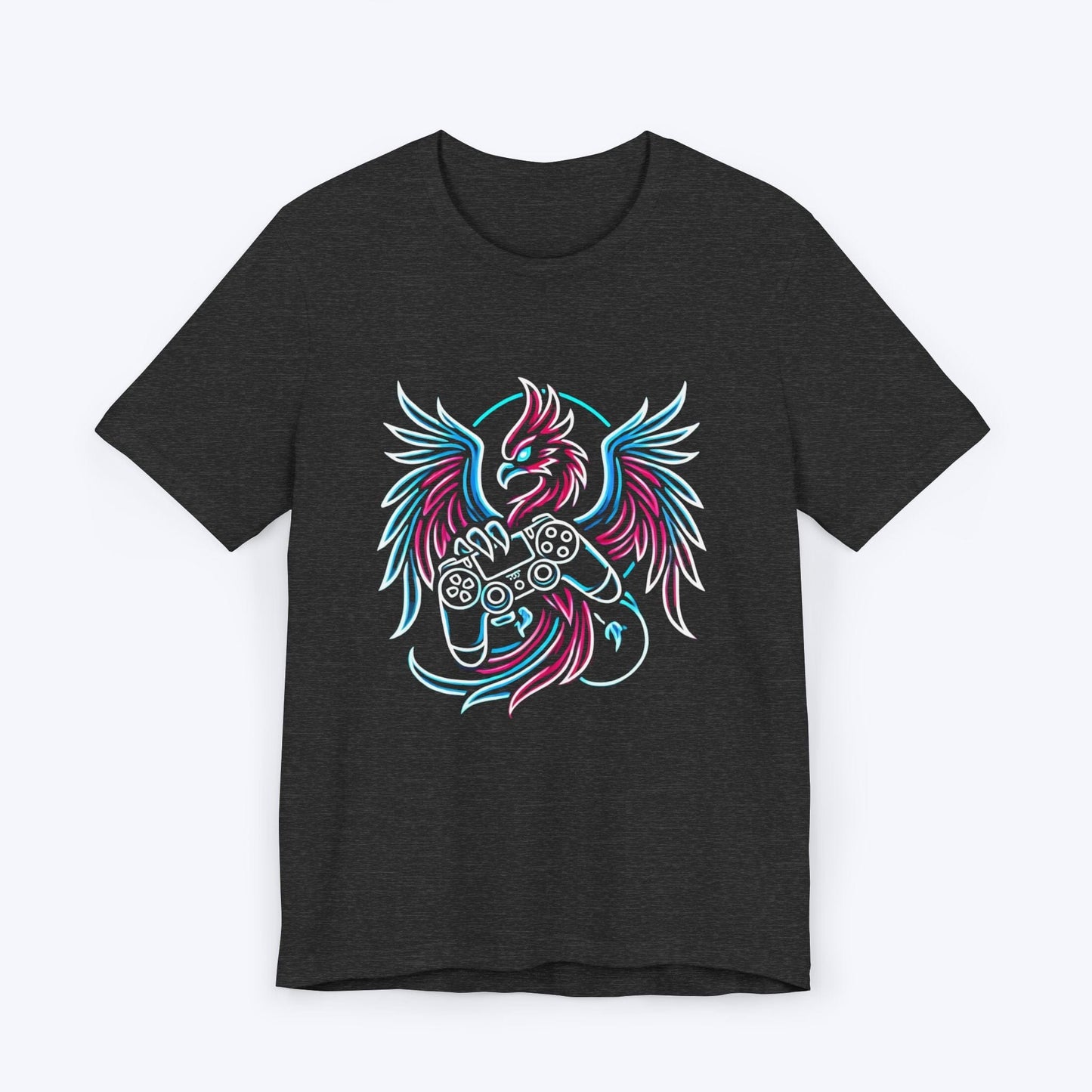 T-Shirt Dark Grey Heather / S Rebirth in Neon: Gaming Phoenix T-shirt