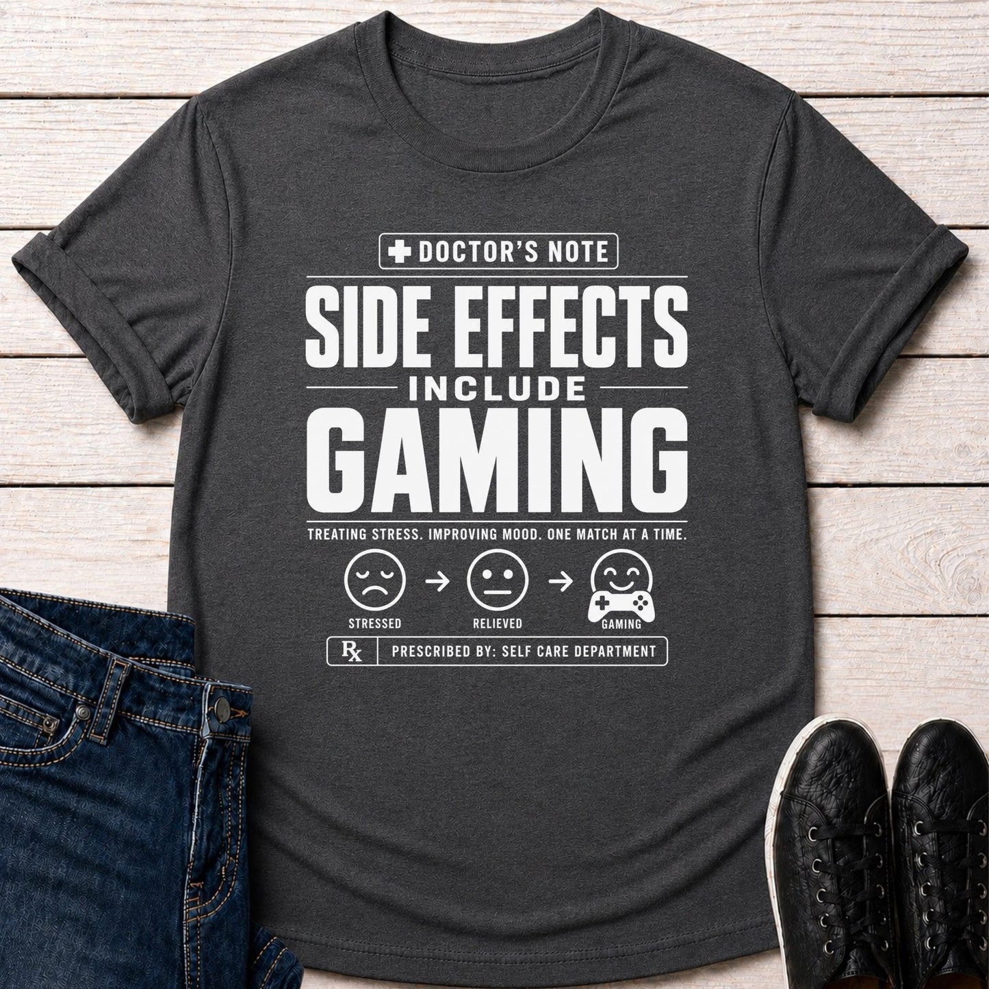 T-Shirt Dark Grey Heather / S Side Effects Include Gaming T-shirt