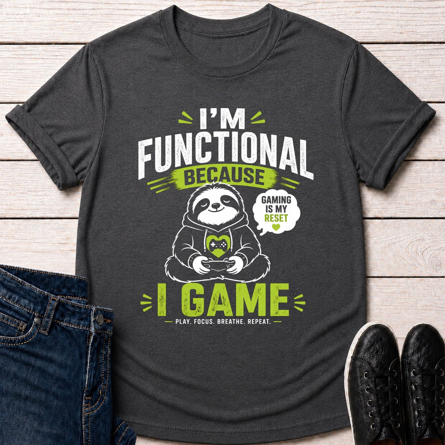 T-Shirt Dark Grey Heather / S Sloth Gamer T-shirt