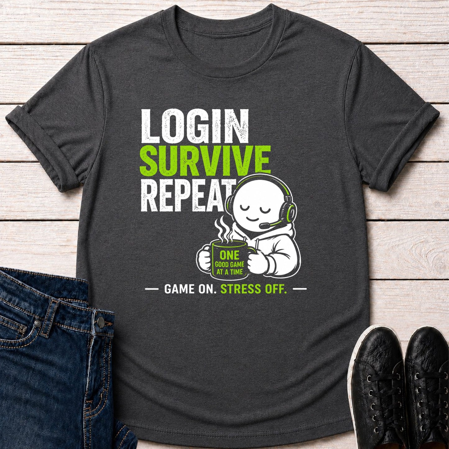 T-Shirt Dark Grey Heather / S Stress Off T-shirt