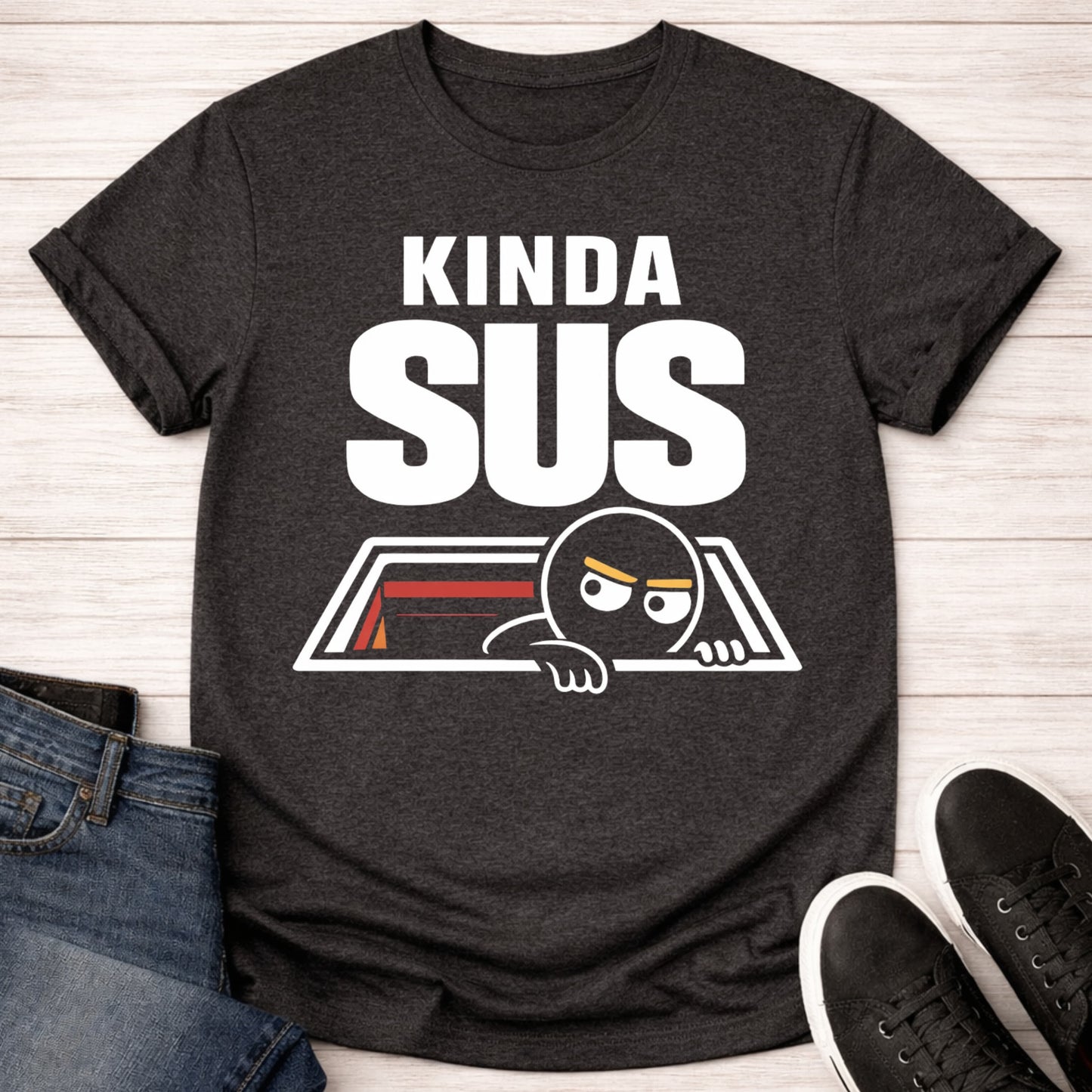 T-Shirt Dark Grey Heather / S Vent Sus Peek T-shirt