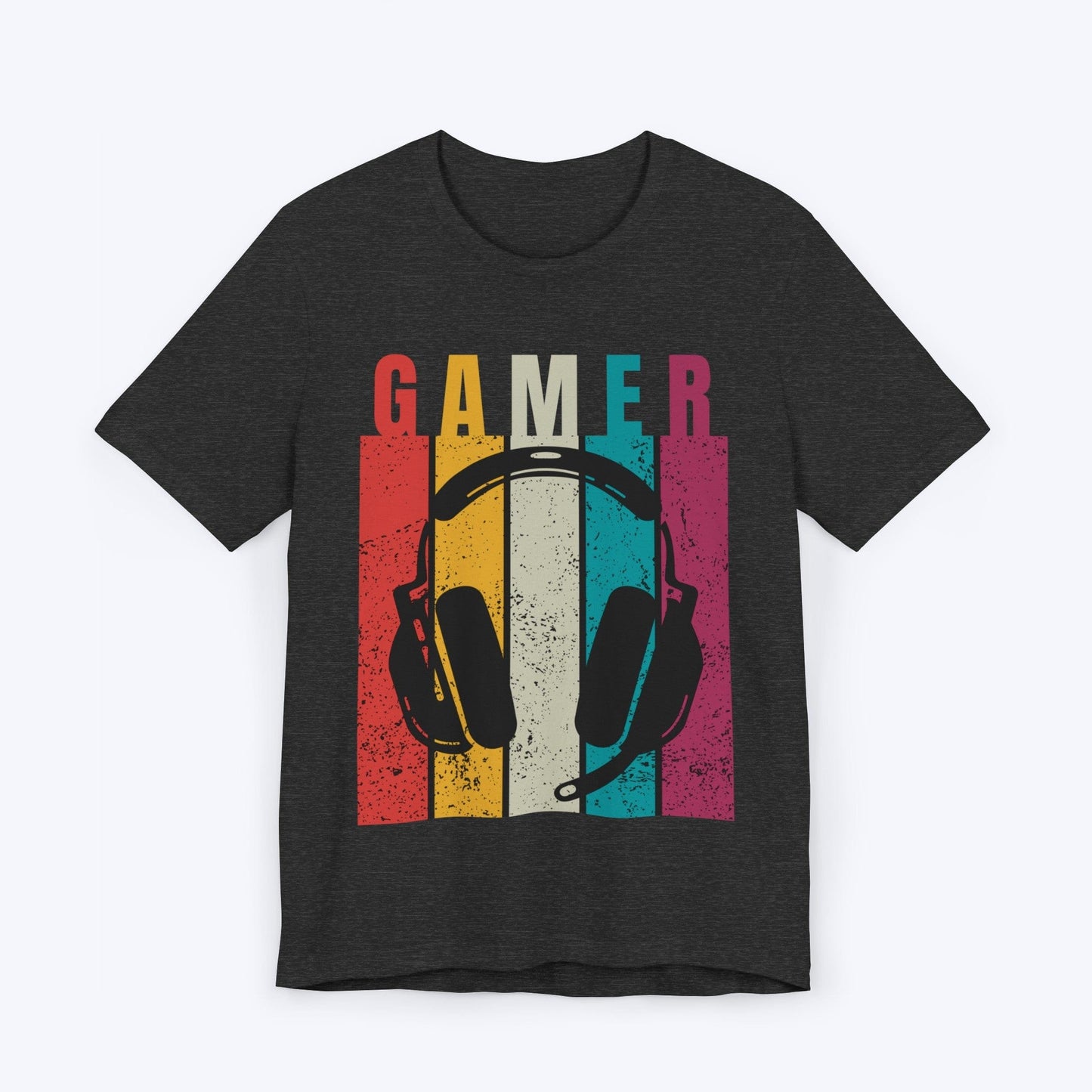 T-Shirt Dark Grey Heather / S Vintage Gamer (Headset Edition) T-shirt