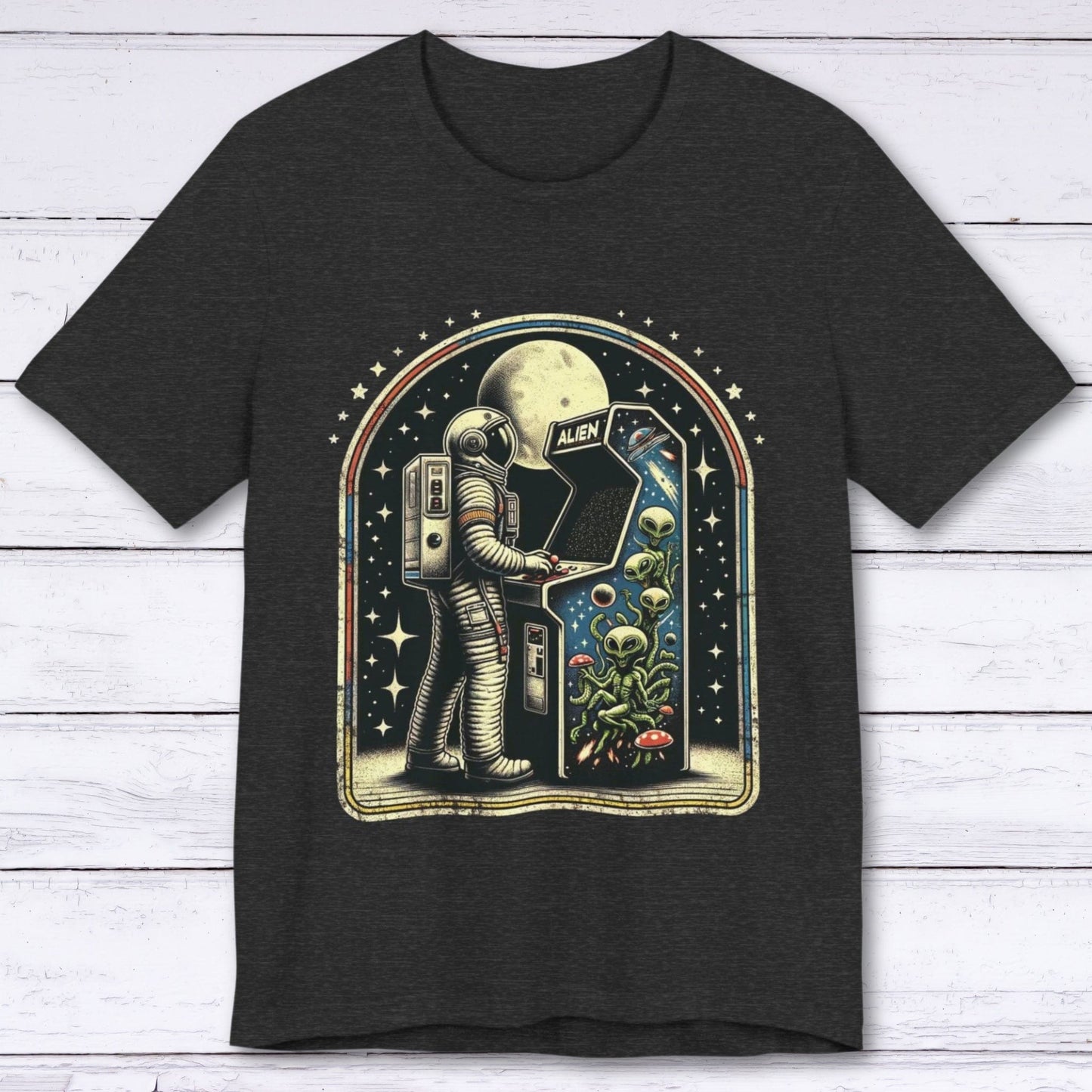 T-Shirt Dark Grey Heather / S Vintage Moonwalk Astronaut T-shirt