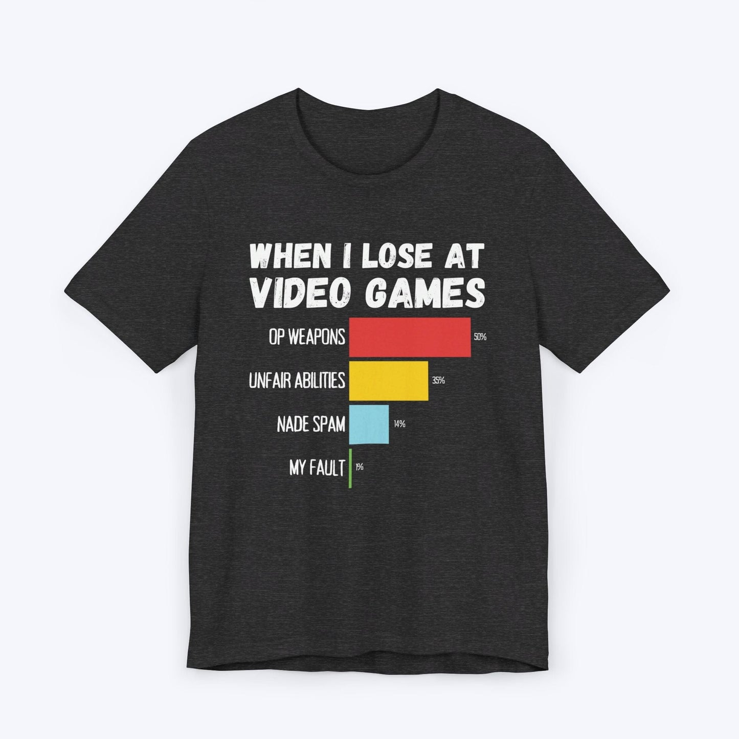 T-Shirt Dark Grey Heather / S When I Lose at Video Games (Abilities Edition) T-shirt