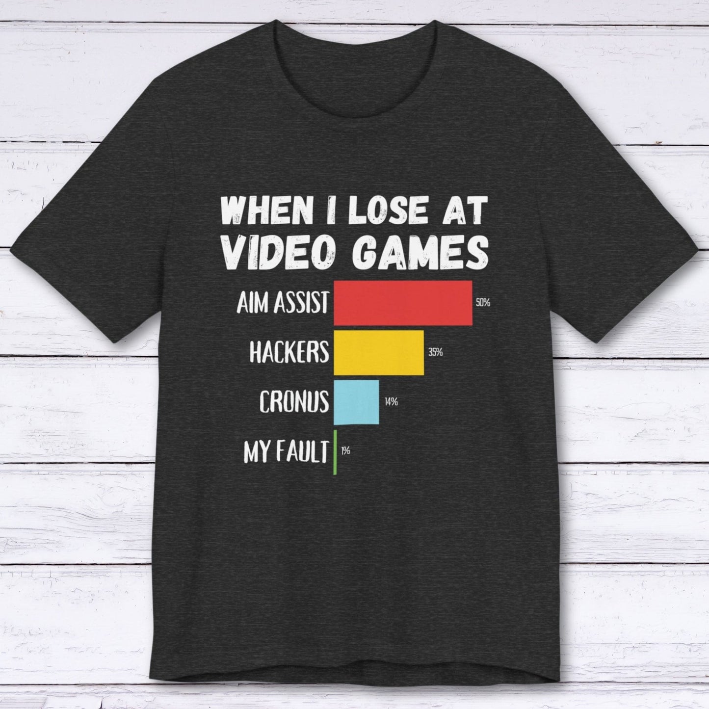 T-Shirt Dark Grey Heather / S When I Lose at Video Games (Hackers Edition) T-shirt