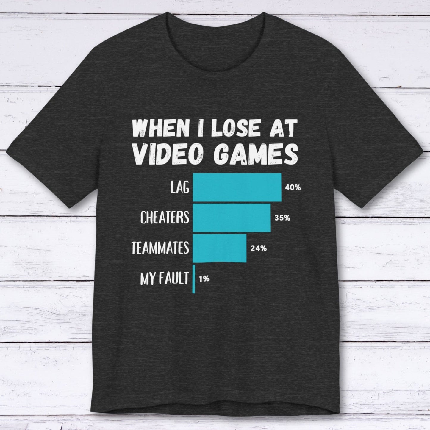 T-Shirt Dark Grey Heather / S When I Lose at Video Games T-shirt