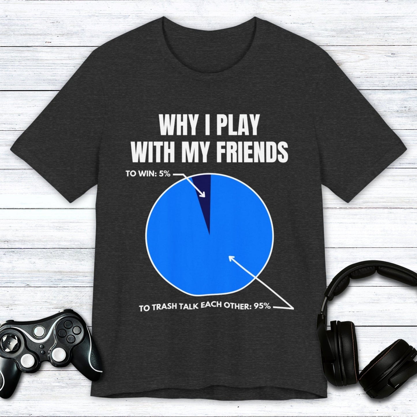 T-Shirt Dark Grey Heather / S Why I Play With My Friends T-shirt
