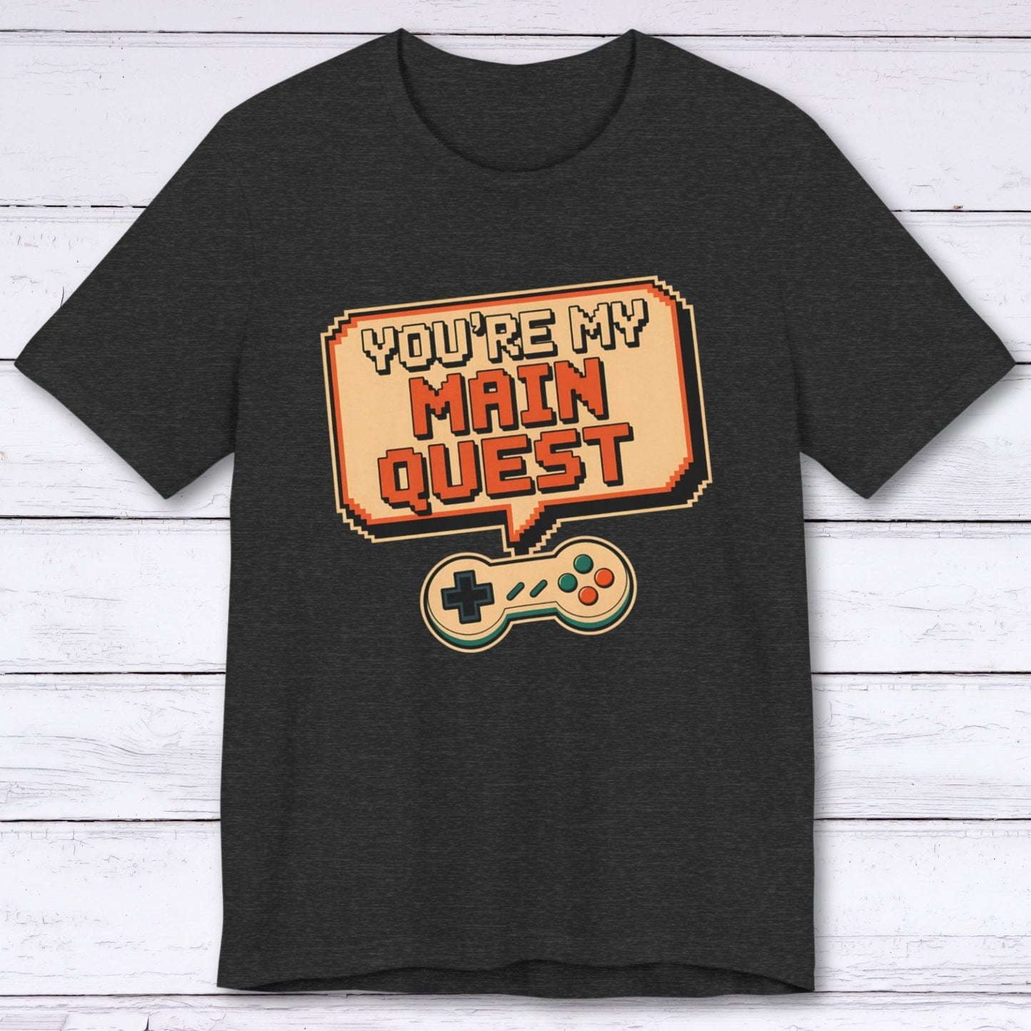 T-Shirt Dark Grey Heather / S You're My Main Quest – Open World Love T-shirt