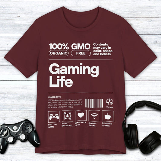 T-Shirt Maroon / S 100% Organic Gaming T-shirt