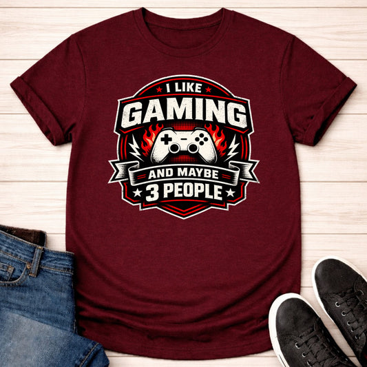 T-Shirt Maroon / S 3 People at Most T-shirt