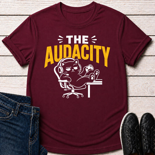 T-Shirt Maroon / S Audacity Cat T-shirt