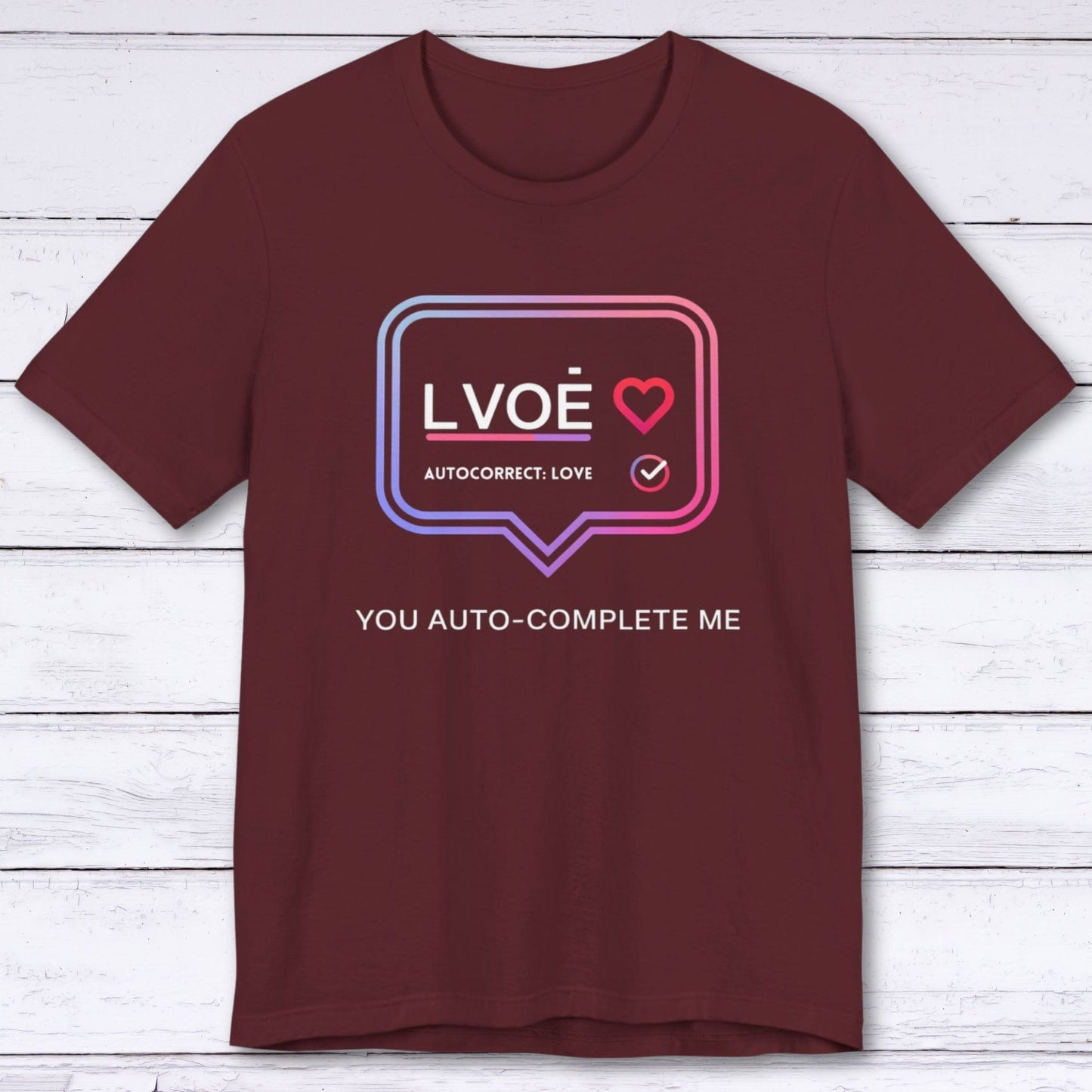 T-Shirt Maroon / S Autocorrect: Love T-shirt