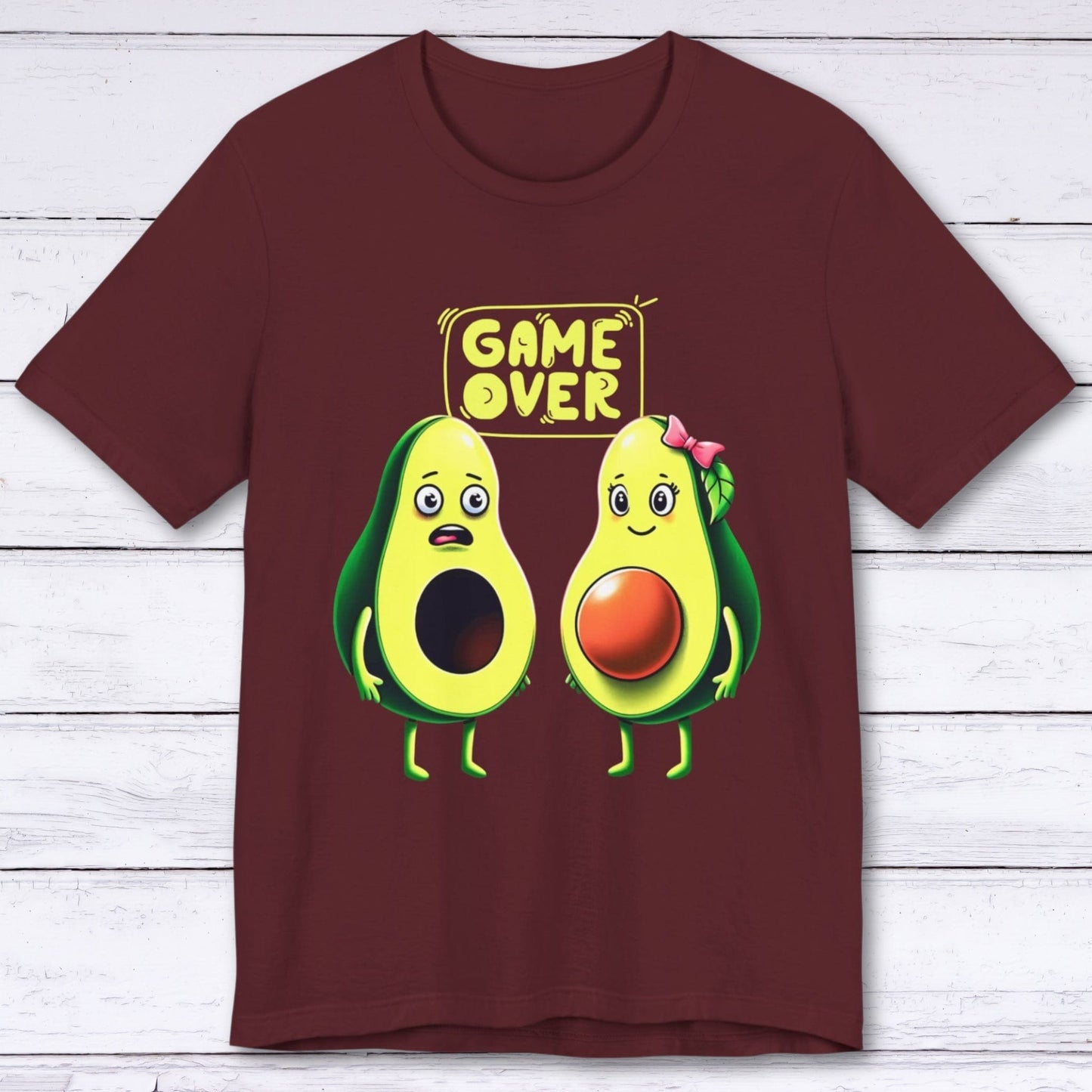 T-Shirt Maroon / S Avocado Family: Game Over or Just Beginning T-shirt