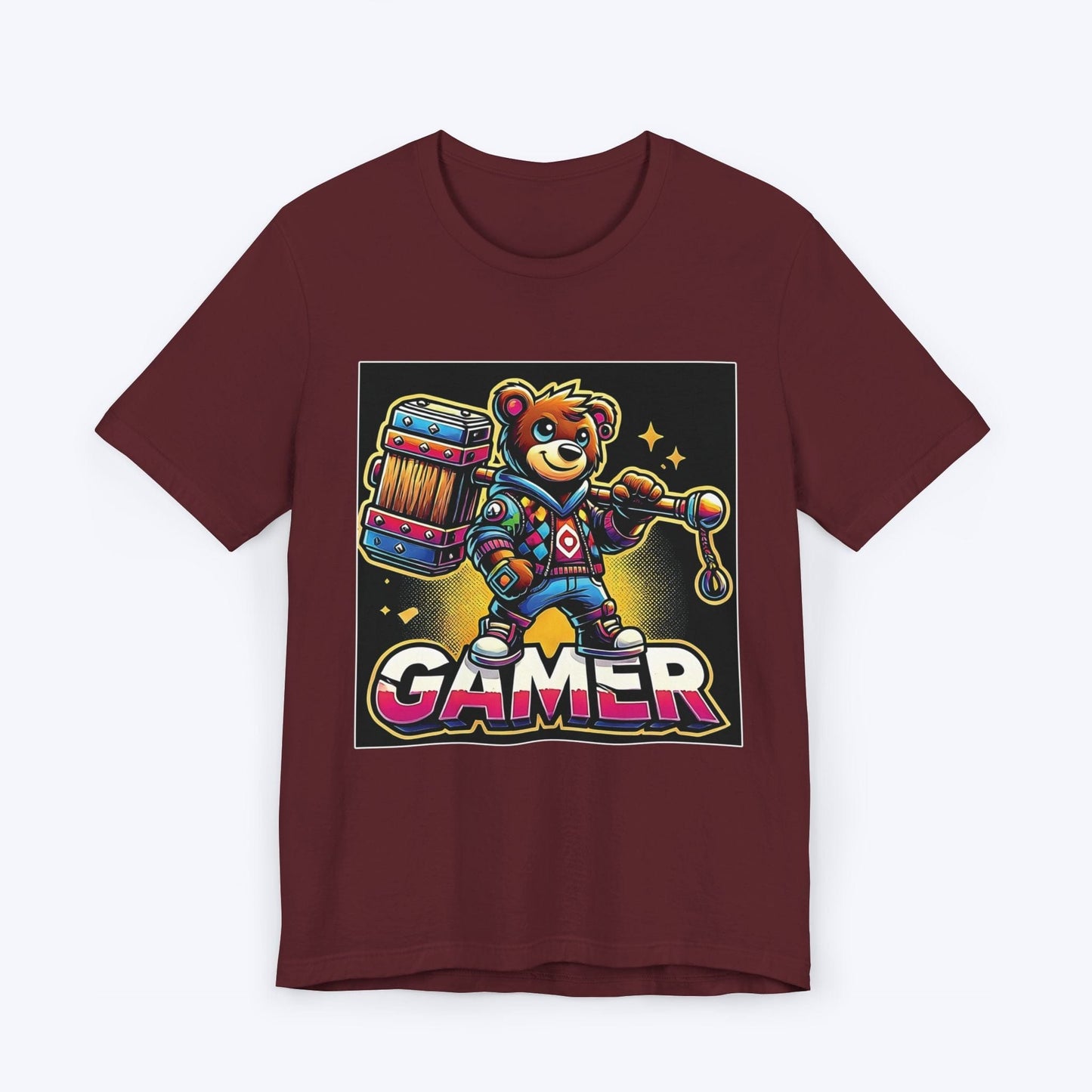 T-Shirt Maroon / S Bear Gamer Smash T-shirt