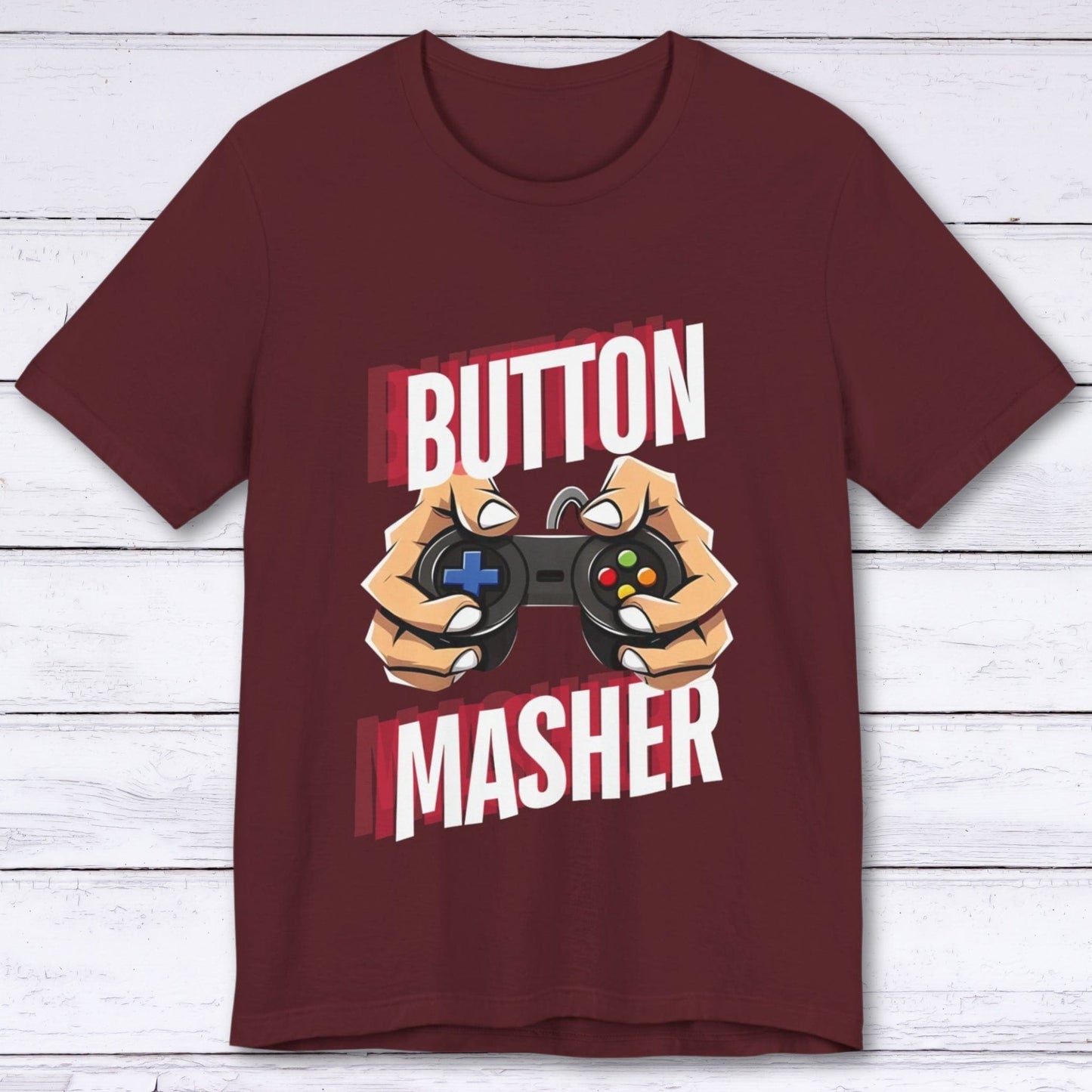 T-Shirt Maroon / S Button Masher T-shirt