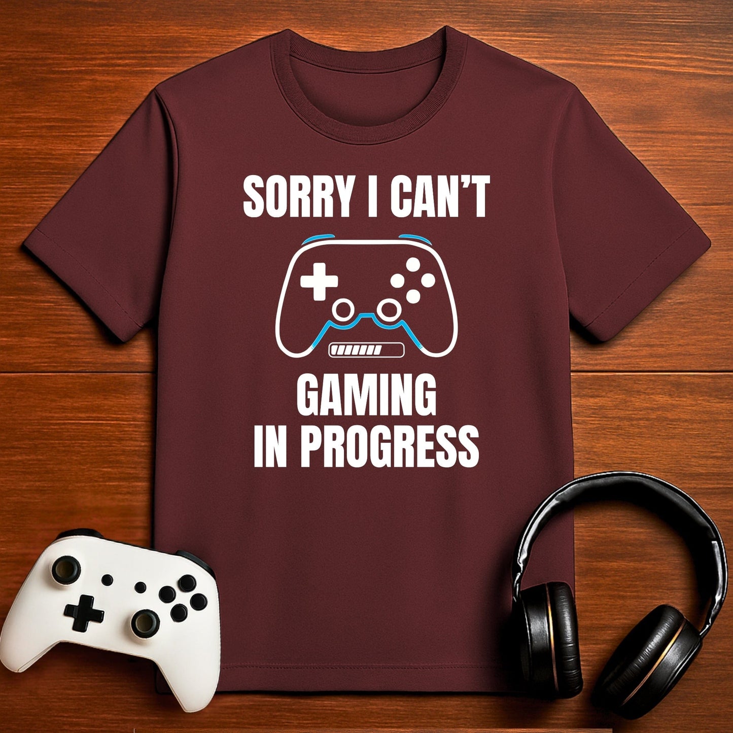 T-Shirt Maroon / S Can't Stop Gaming T-shirt
